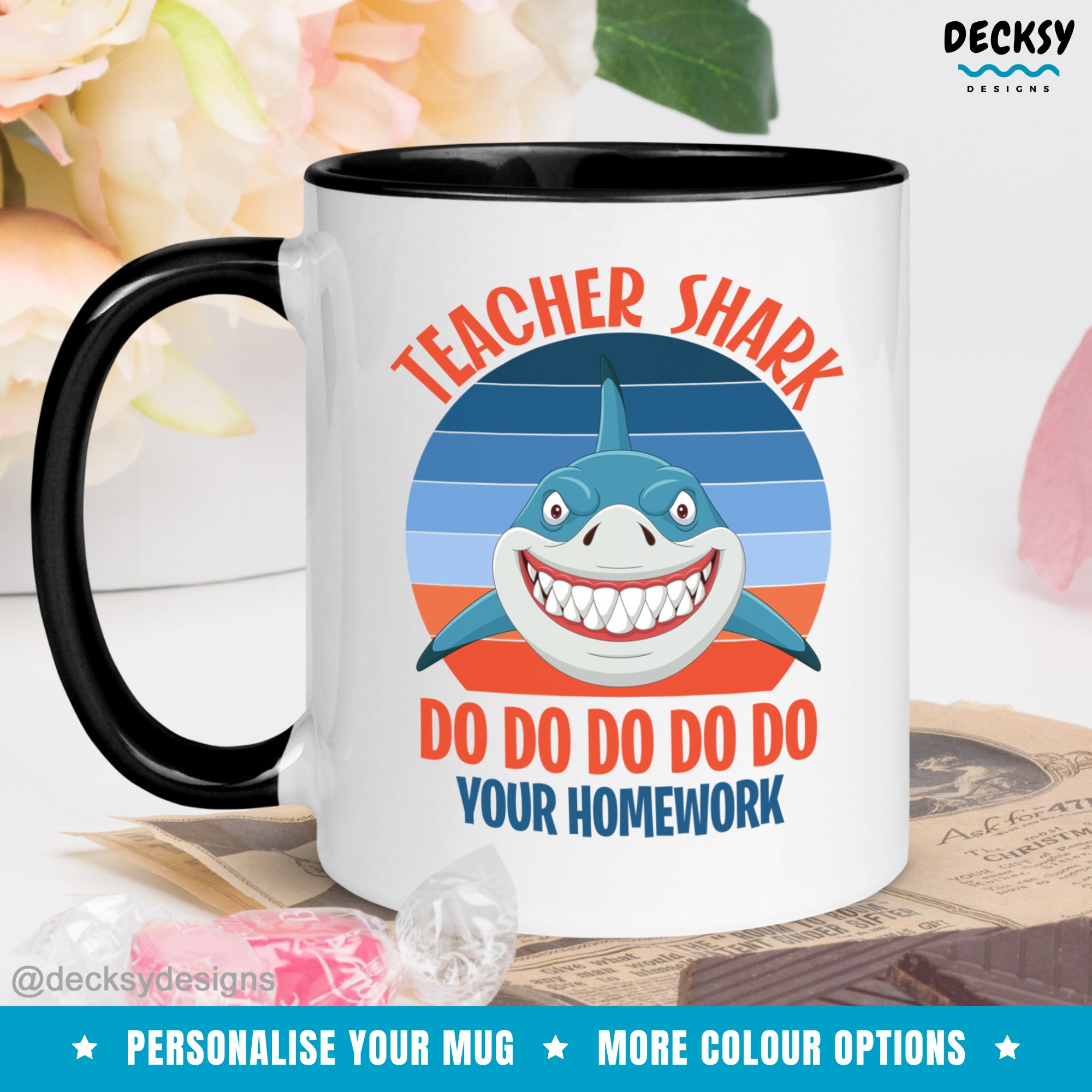 Teacher-Shark-Do-Homework-Custom-Coffee-Mug-DecksyDesigns