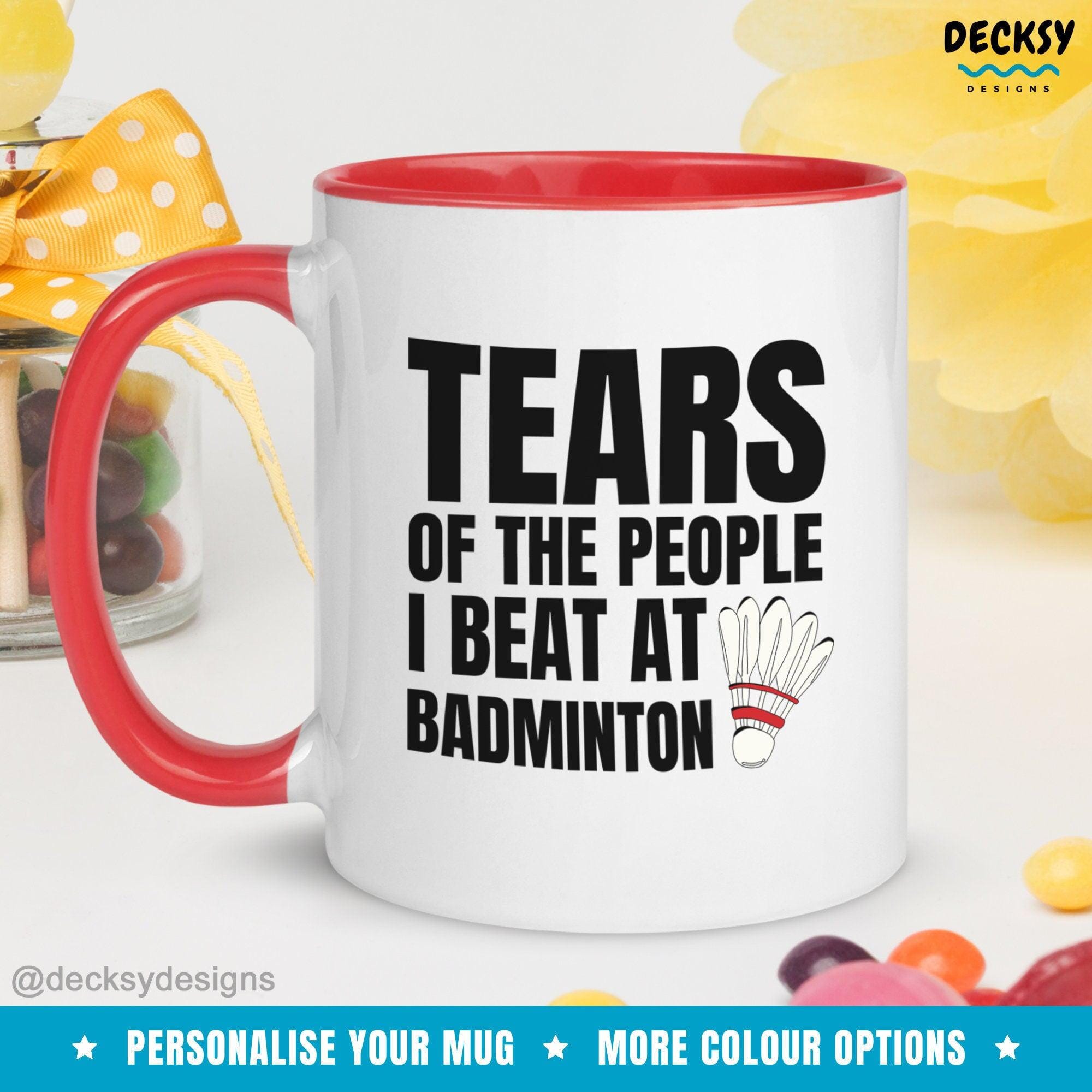 Badminton Player Mug, Custom Badminton Gift-Home & Living:Kitchen & Dining:Drink & Barware:Drinkware:Mugs-DecksyDesigns-White Mug 11 oz-NO PERSONALISATION-DecksyDesigns