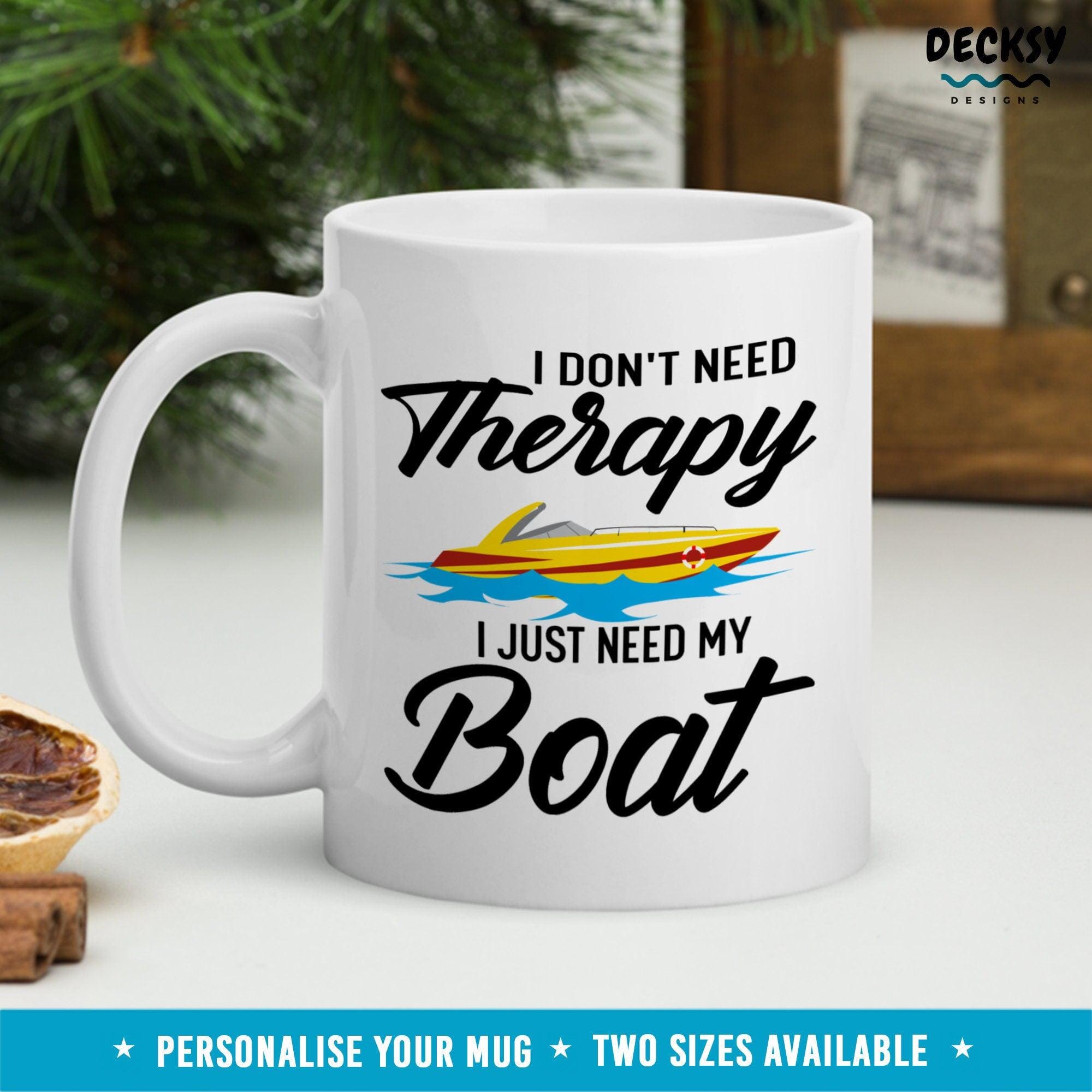 Boating Mug, Custom Boat Lover Gift-Home & Living:Kitchen & Dining:Drink & Barware:Drinkware:Mugs-DecksyDesigns-11 Oz-NO PERSONALISATION-DecksyDesigns