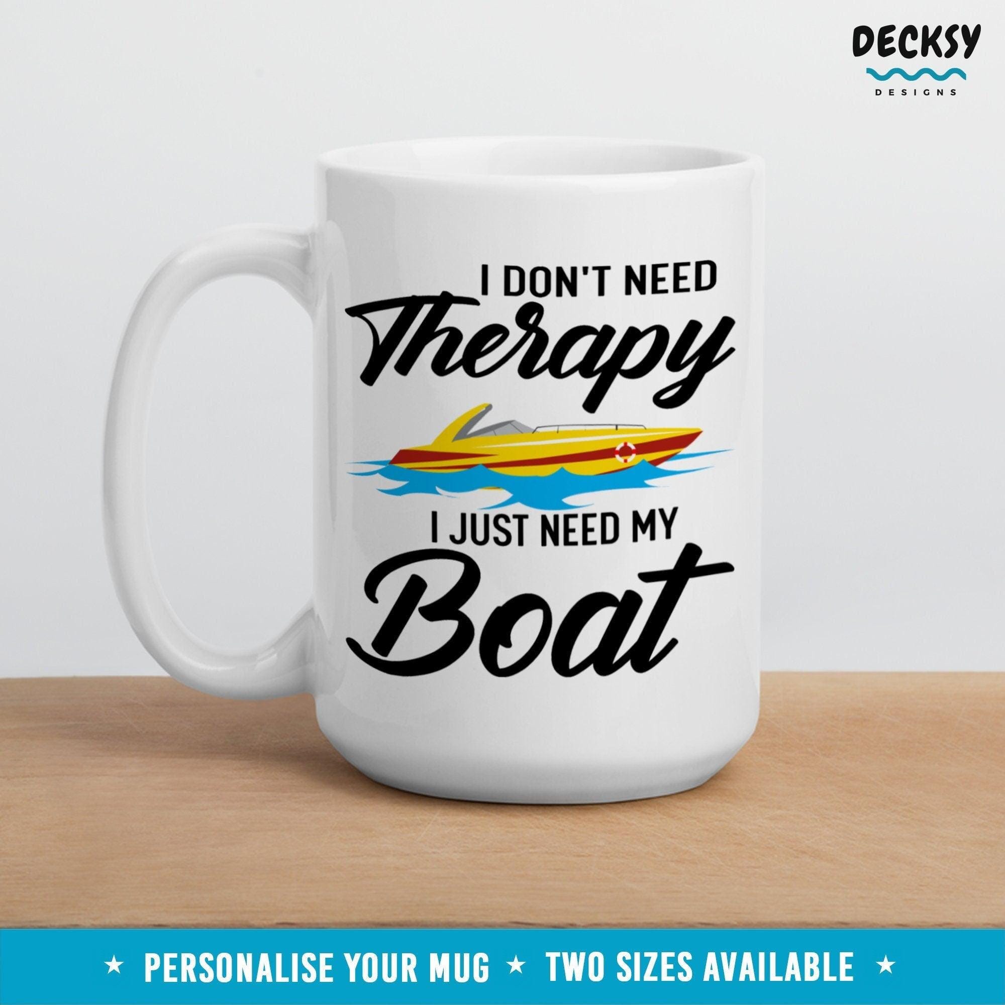 Boating Mug, Custom Boat Lover Gift-Home & Living:Kitchen & Dining:Drink & Barware:Drinkware:Mugs-DecksyDesigns-11 Oz-NO PERSONALISATION-DecksyDesigns