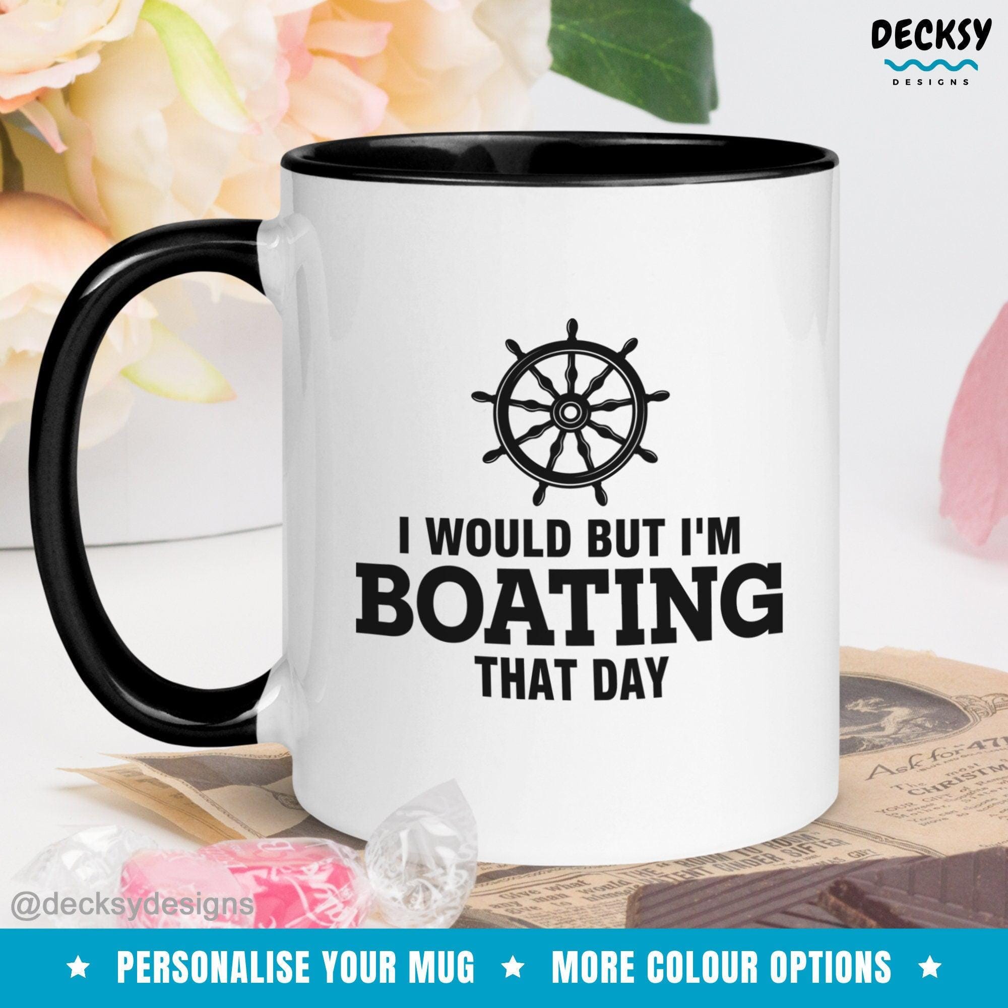 Boating Mug, Personalised Gifts For Boaters-Home & Living:Kitchen & Dining:Drink & Barware:Drinkware:Mugs-DecksyDesigns-White Mug 11 oz-NO PERSONALISATION-DecksyDesigns