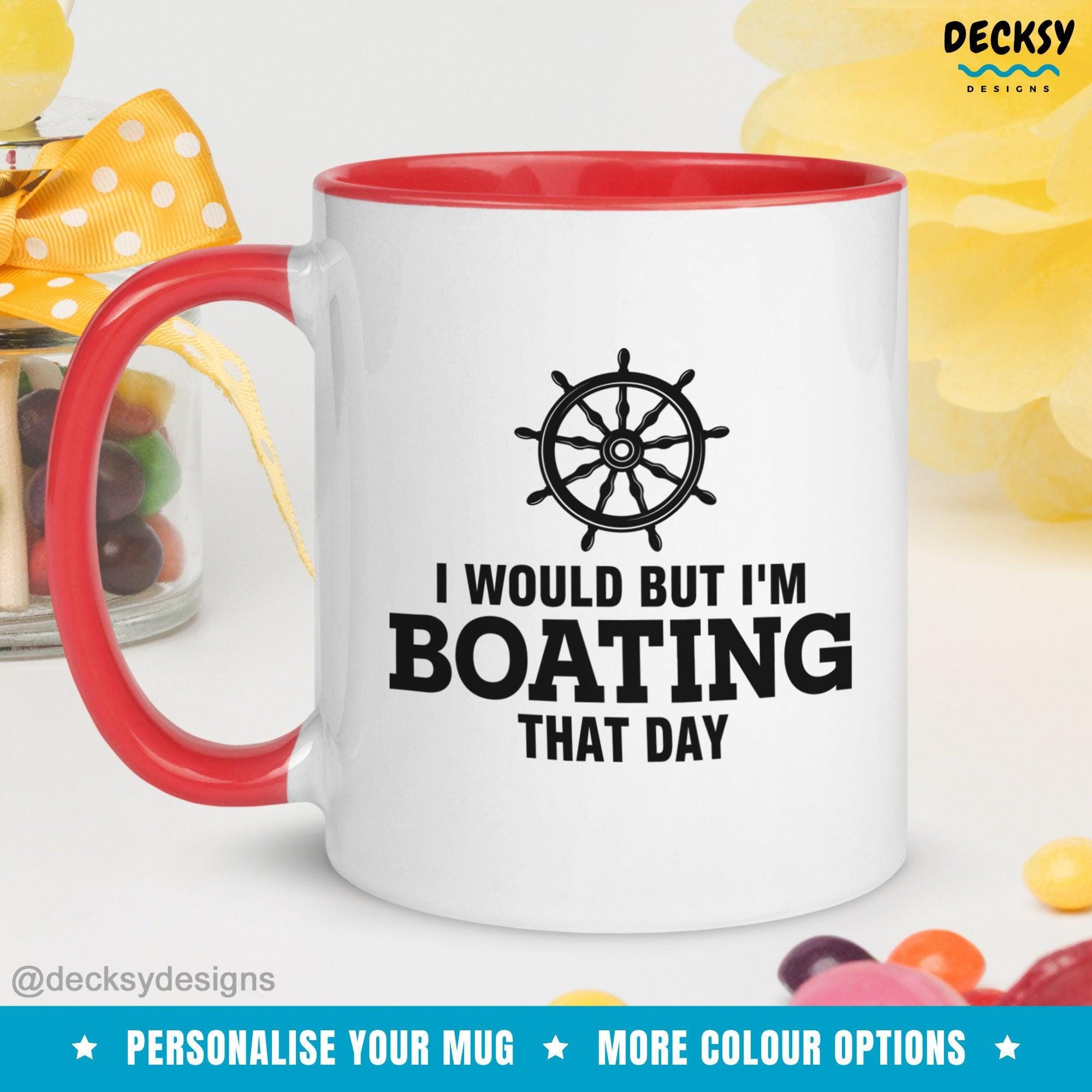 Boating Mug, Personalised Gifts For Boaters-Home & Living:Kitchen & Dining:Drink & Barware:Drinkware:Mugs-DecksyDesigns-White Mug 11 oz-NO PERSONALISATION-DecksyDesigns