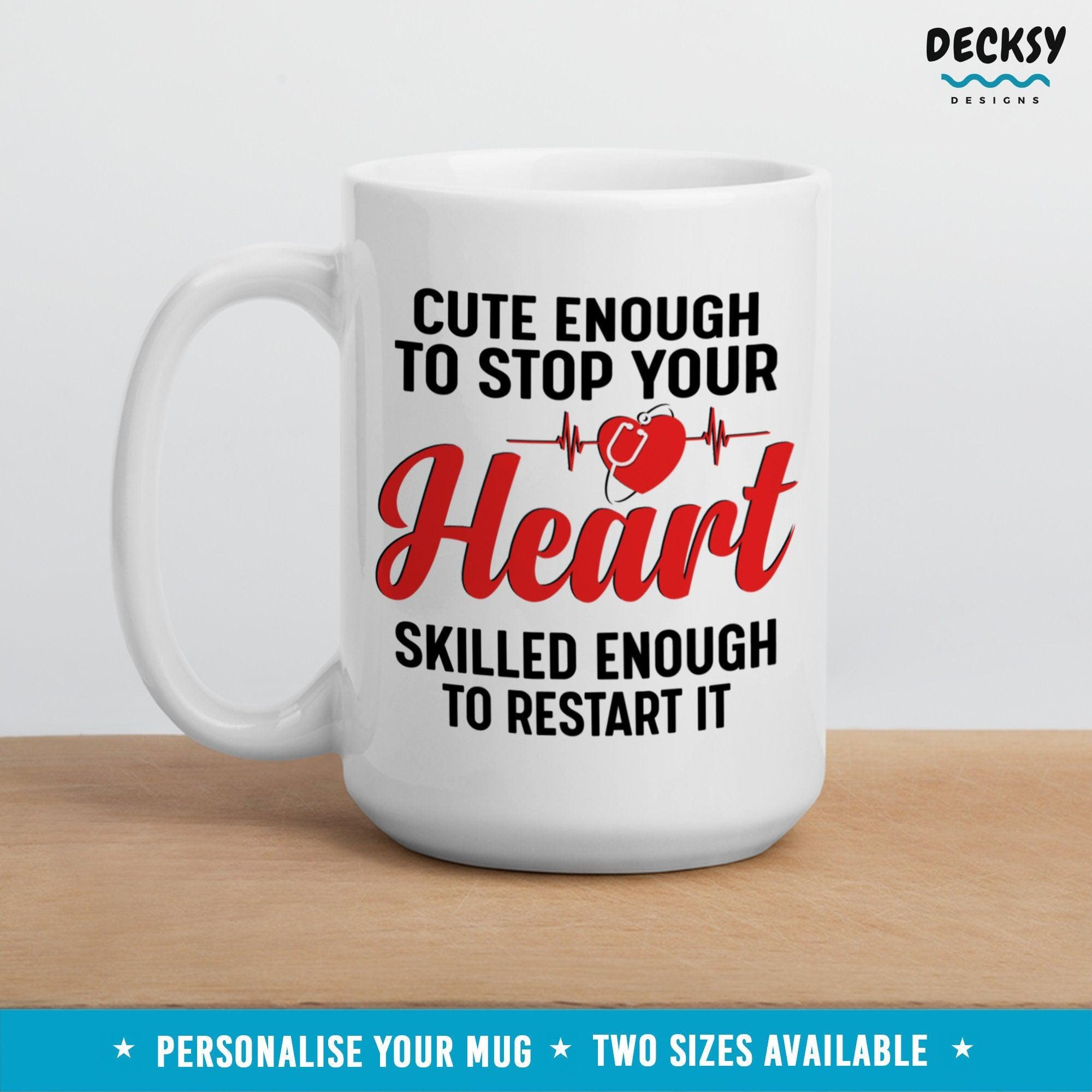 Cardiologist Mug, Gift for Heart Doctor-Home & Living:Kitchen & Dining:Drink & Barware:Drinkware:Mugs-DecksyDesigns-White Mug 11 oz-NO PERSONALISATION-DecksyDesigns