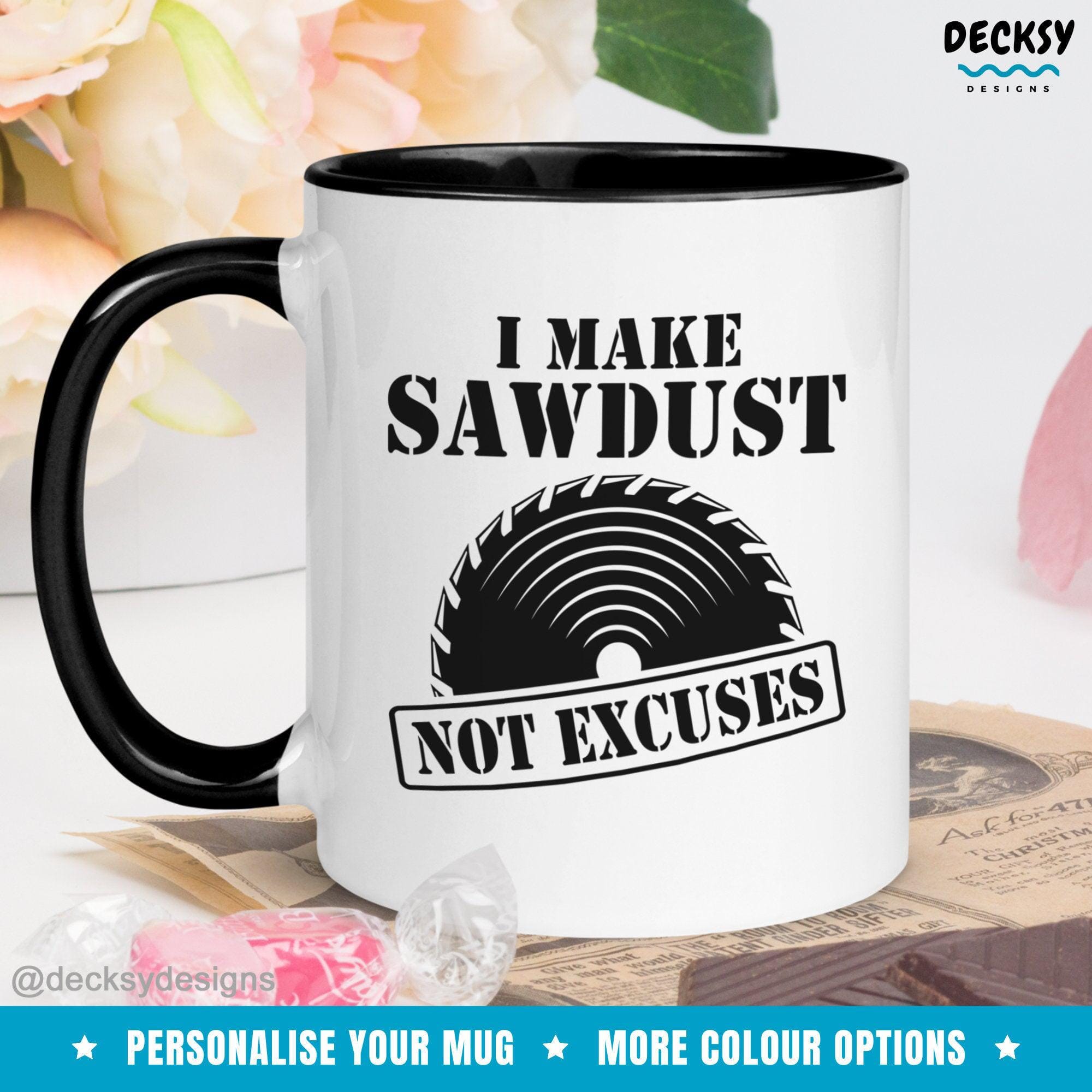 Carpenter Mug, Personalised Woodworker Gift-Home & Living:Kitchen & Dining:Drink & Barware:Drinkware:Mugs-DecksyDesigns-White Mug 11 oz-NO PERSONALISATION-DecksyDesigns