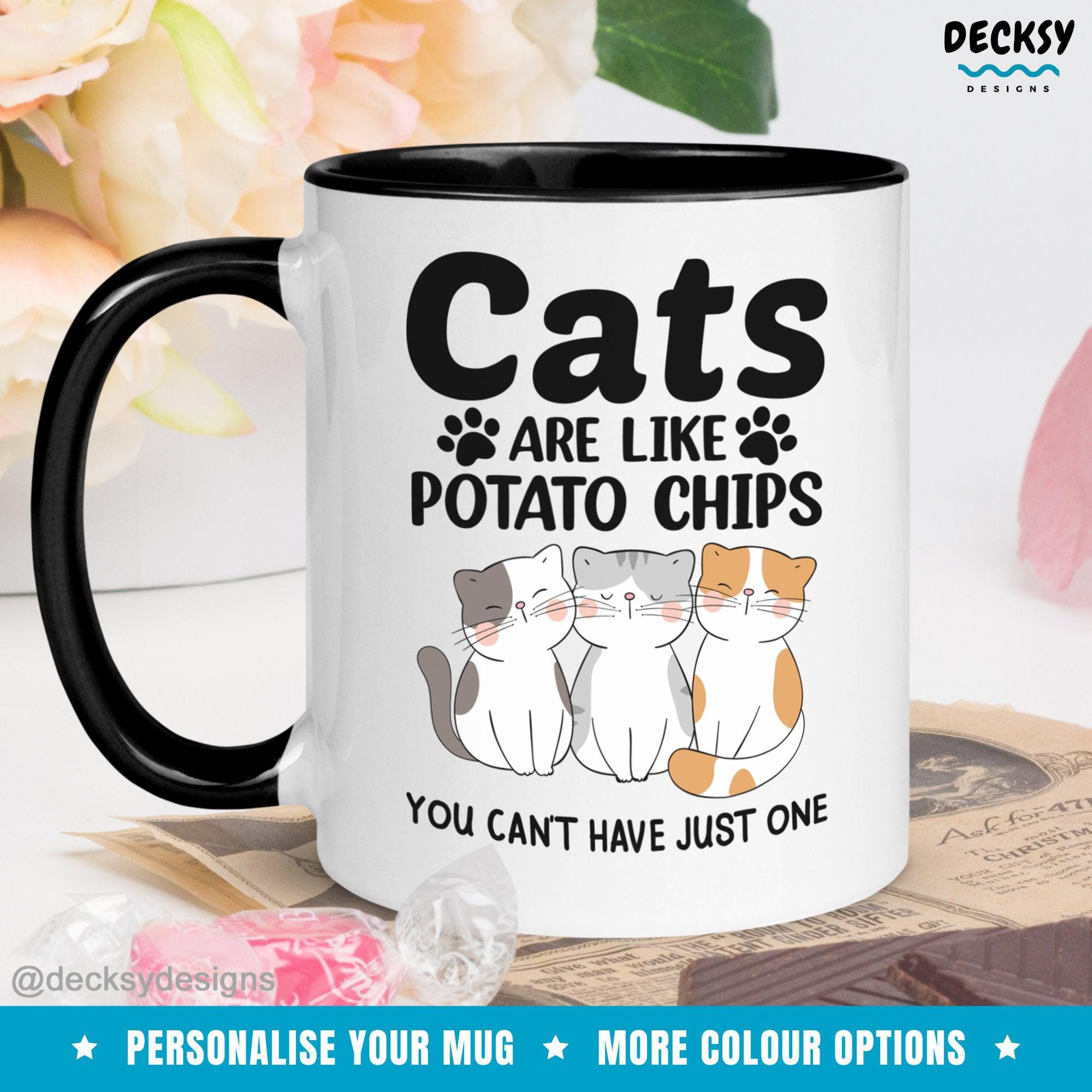 Cat Coffee Mug, Personalised Cat Gifts-Home & Living:Kitchen & Dining:Drink & Barware:Drinkware:Mugs-DecksyDesigns-White Mug 11 oz-NO PERSONALISATION-DecksyDesigns