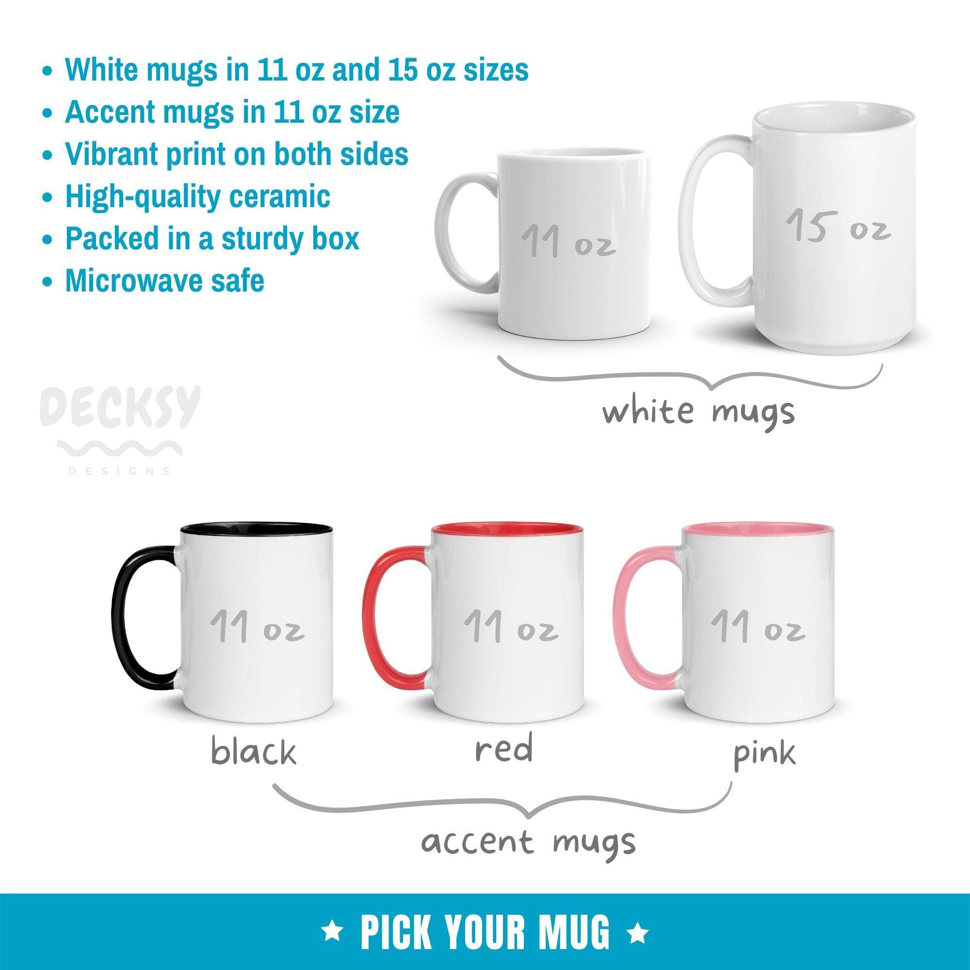 Chemistry Coffee Mug, Personalised Science Teacher Gift-Home & Living:Kitchen & Dining:Drink & Barware:Drinkware:Mugs-DecksyDesigns-Pink Accent Mug 11 oz-Font #4-DecksyDesigns