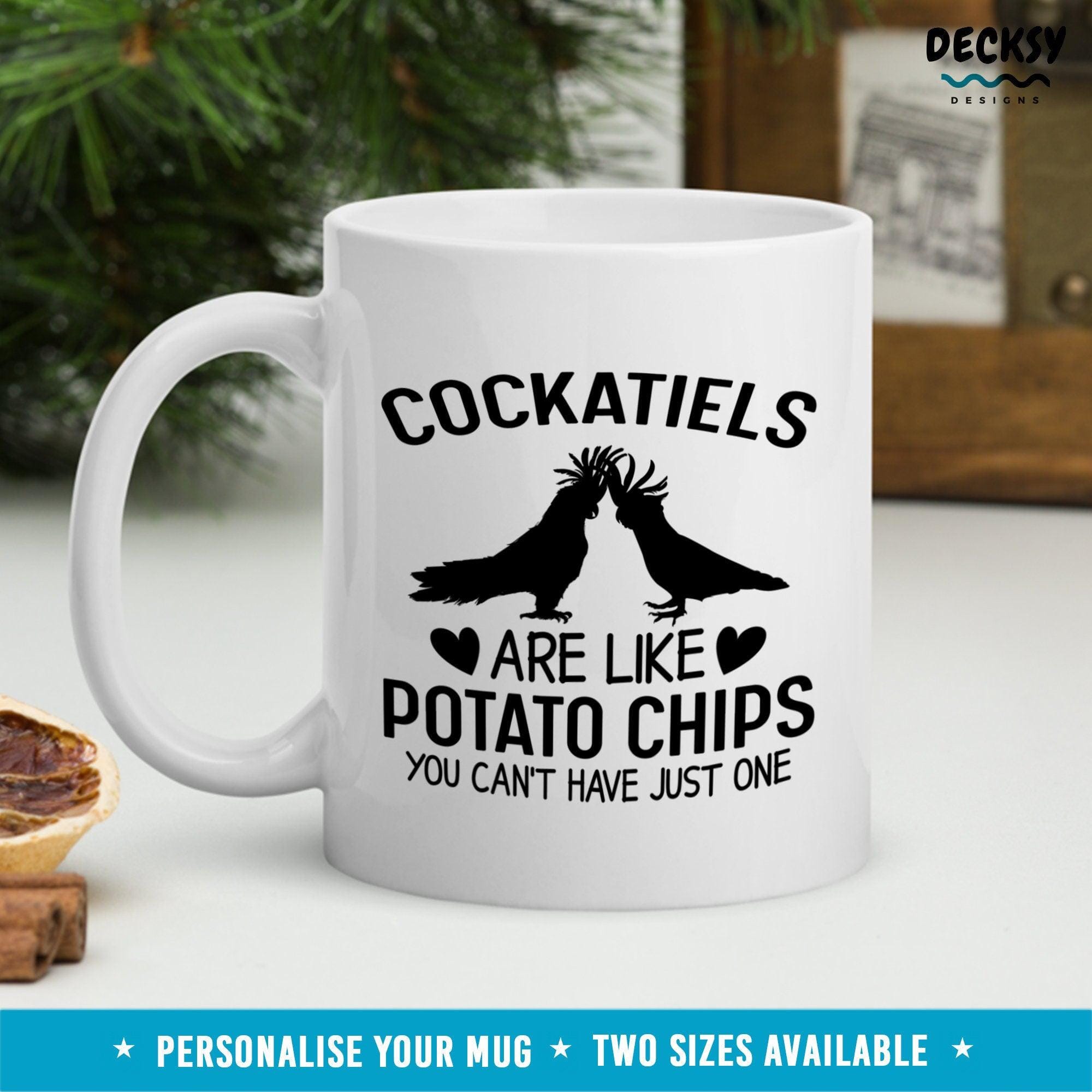Cockatiel Coffee Mug, Personalised Bird Lover Gift-Home & Living:Kitchen & Dining:Drink & Barware:Drinkware:Mugs-DecksyDesigns-11 Oz-NO PERSONALISATION-DecksyDesigns