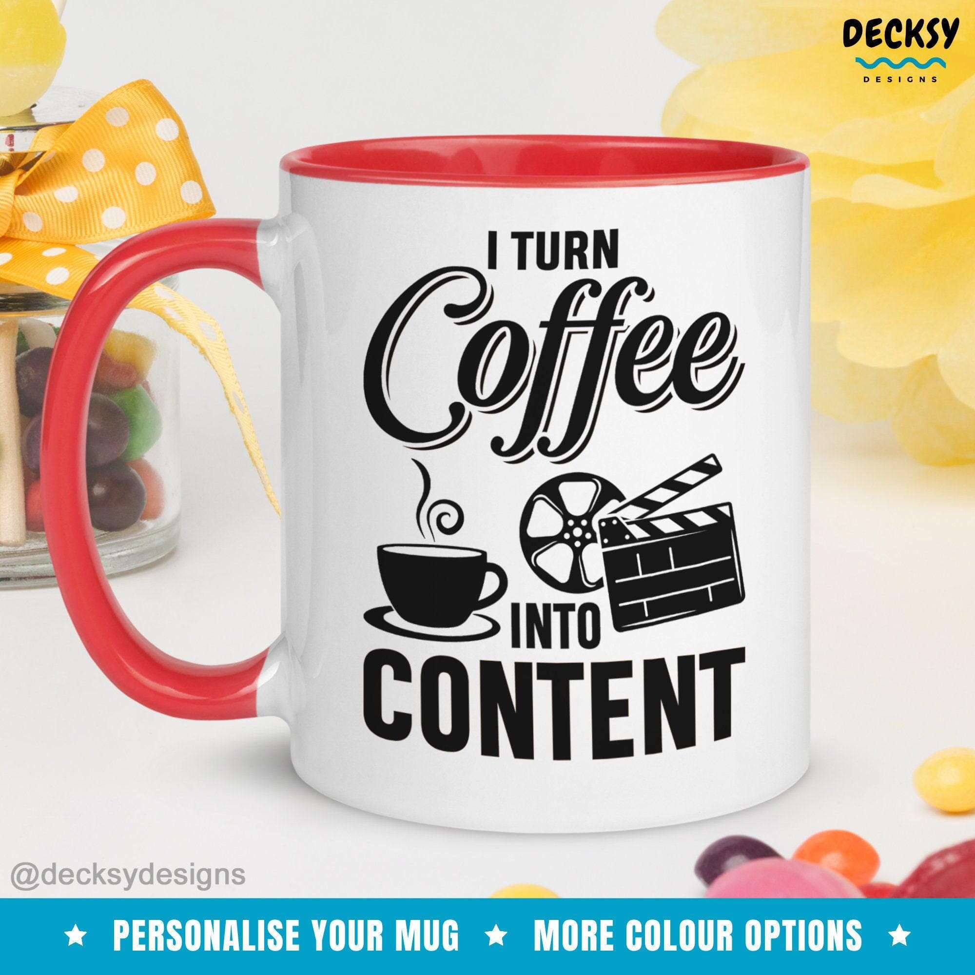 Content Creator Mug, Custom Blogger Gift-Home & Living:Kitchen & Dining:Drink & Barware:Drinkware:Mugs-DecksyDesigns-White Mug 11 oz-NO PERSONALISATION-DecksyDesigns