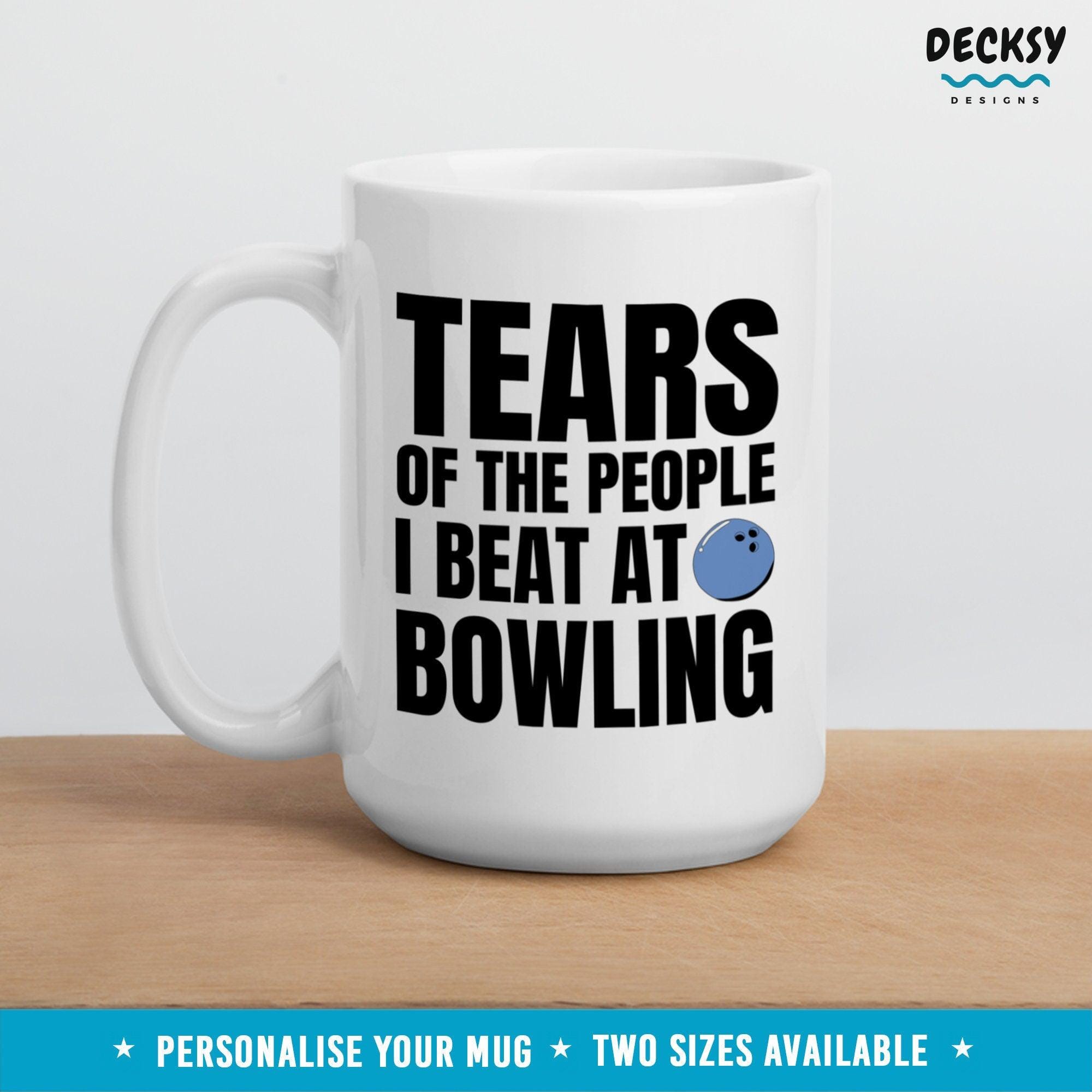 Custom Bowling Mug, Bowling Gift-Home & Living:Kitchen & Dining:Drink & Barware:Drinkware:Mugs-DecksyDesigns-White Mug 11 oz-NO PERSONALISATION-DecksyDesigns