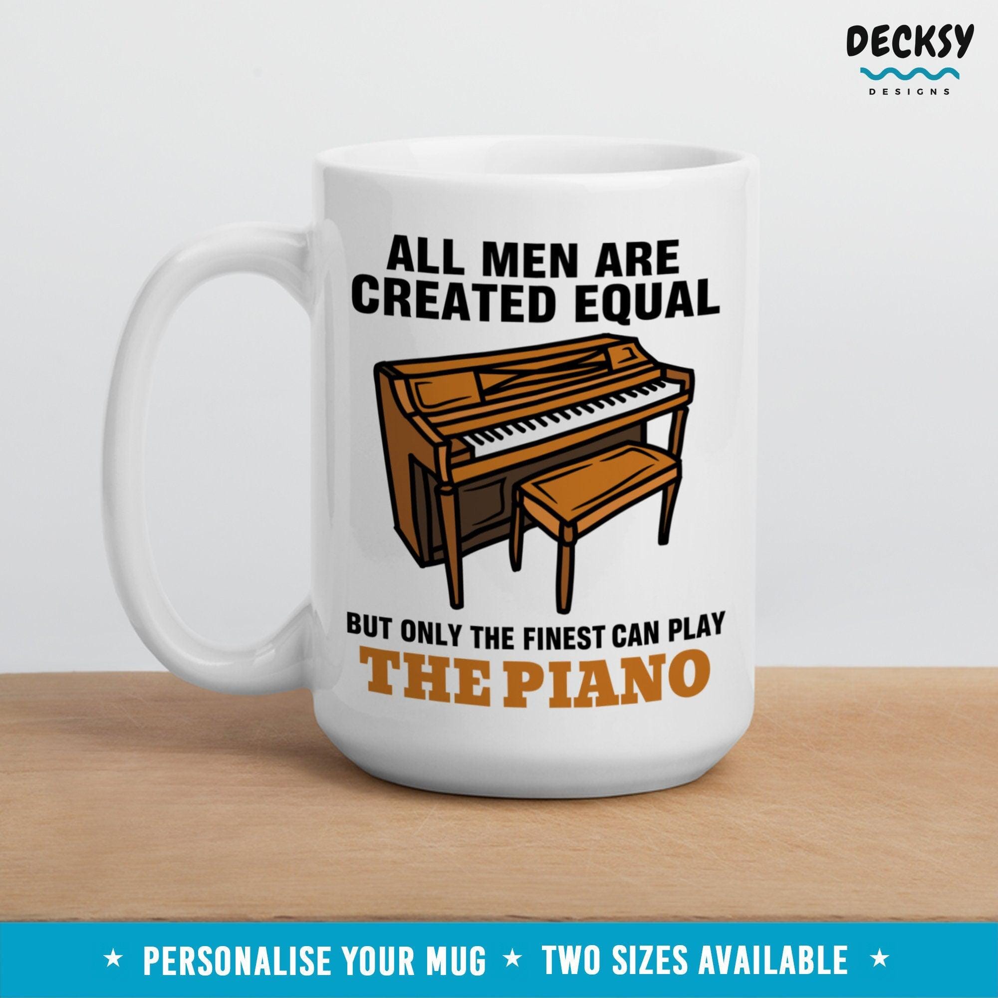 Custom Piano Mug For Men, Pianist Gift For Him-Home & Living:Kitchen & Dining:Drink & Barware:Drinkware:Mugs-DecksyDesigns-White Mug 11 oz-NO PERSONALISATION-DecksyDesigns