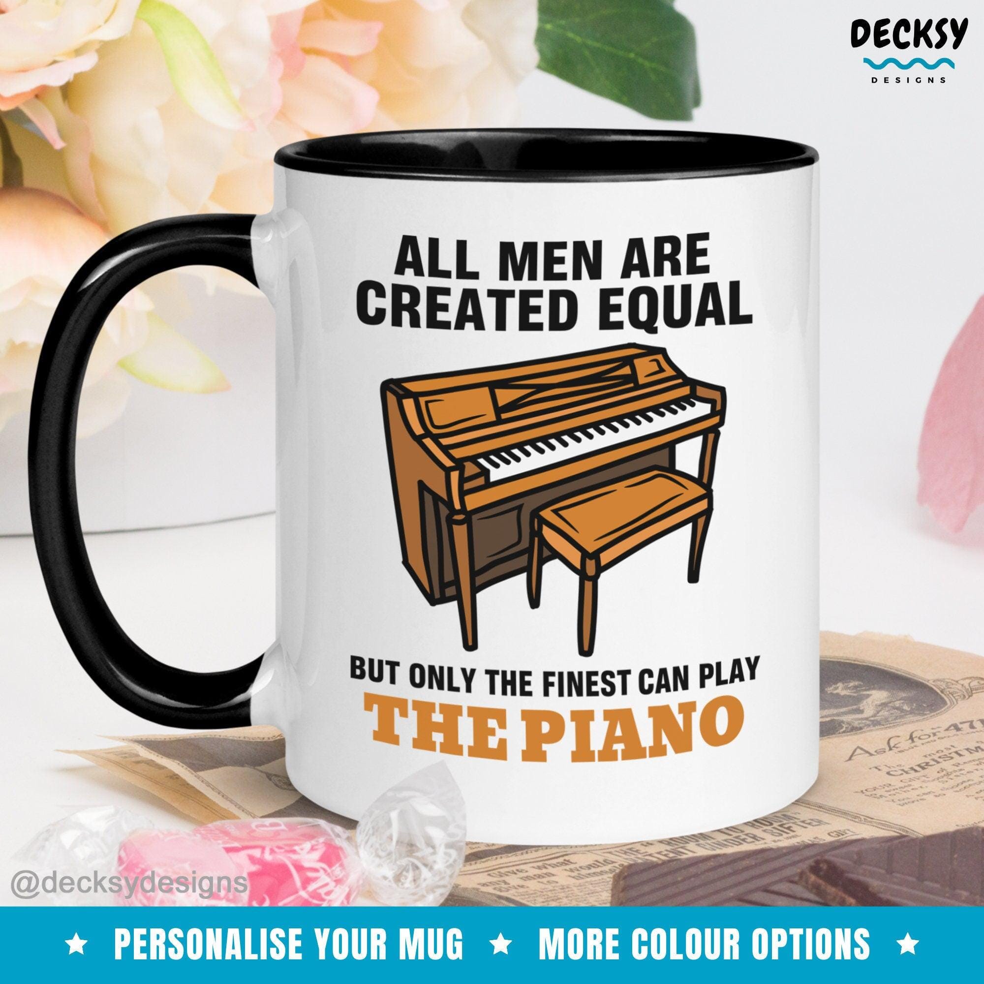 Custom Piano Mug For Men, Pianist Gift For Him-Home & Living:Kitchen & Dining:Drink & Barware:Drinkware:Mugs-DecksyDesigns-White Mug 11 oz-NO PERSONALISATION-DecksyDesigns