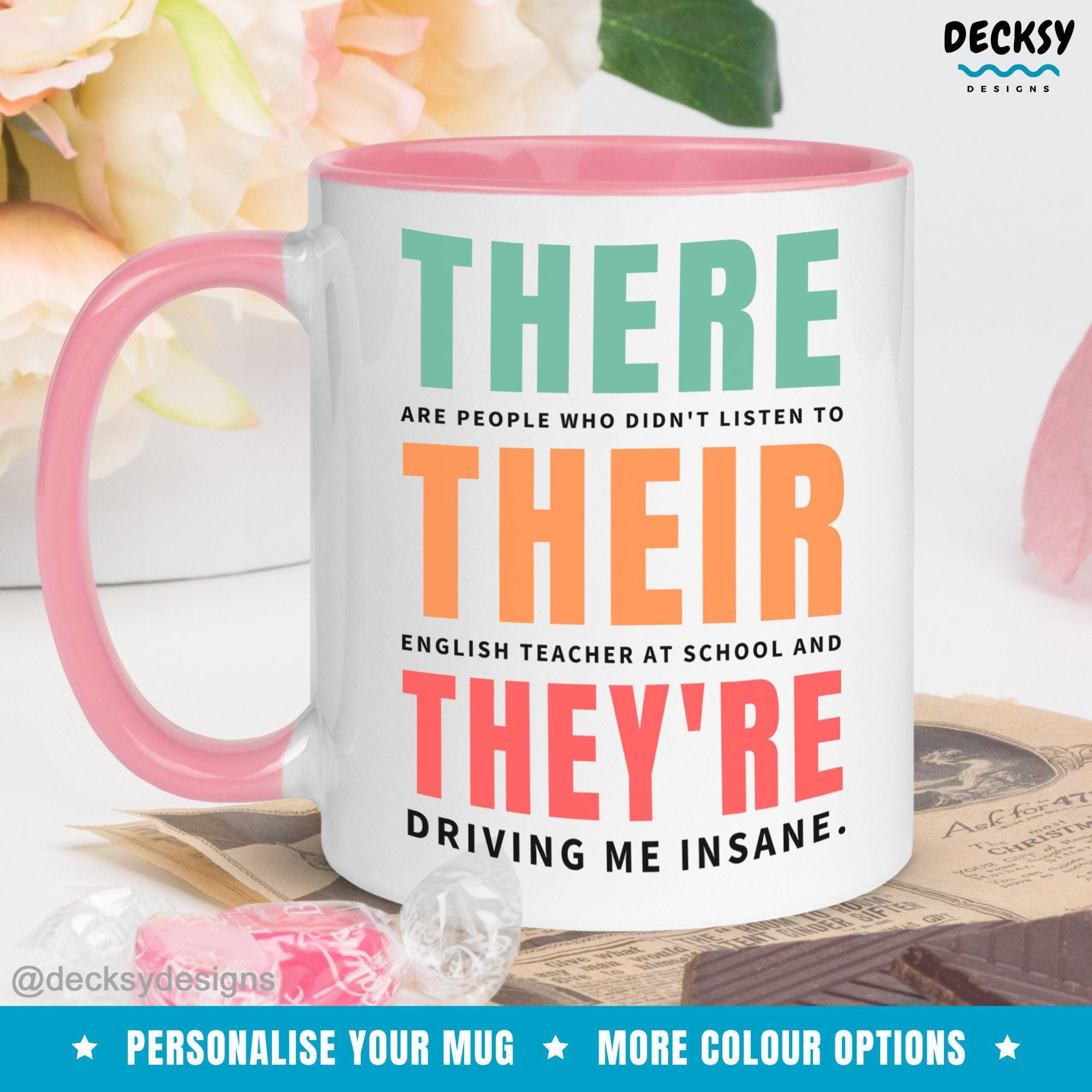 English Teacher Gift, Funny Grammar Coffee Mug-Home & Living:Kitchen & Dining:Drink & Barware:Drinkware:Mugs-DecksyDesigns-White Mug 11 oz-NO PERSONALISATION-DecksyDesigns
