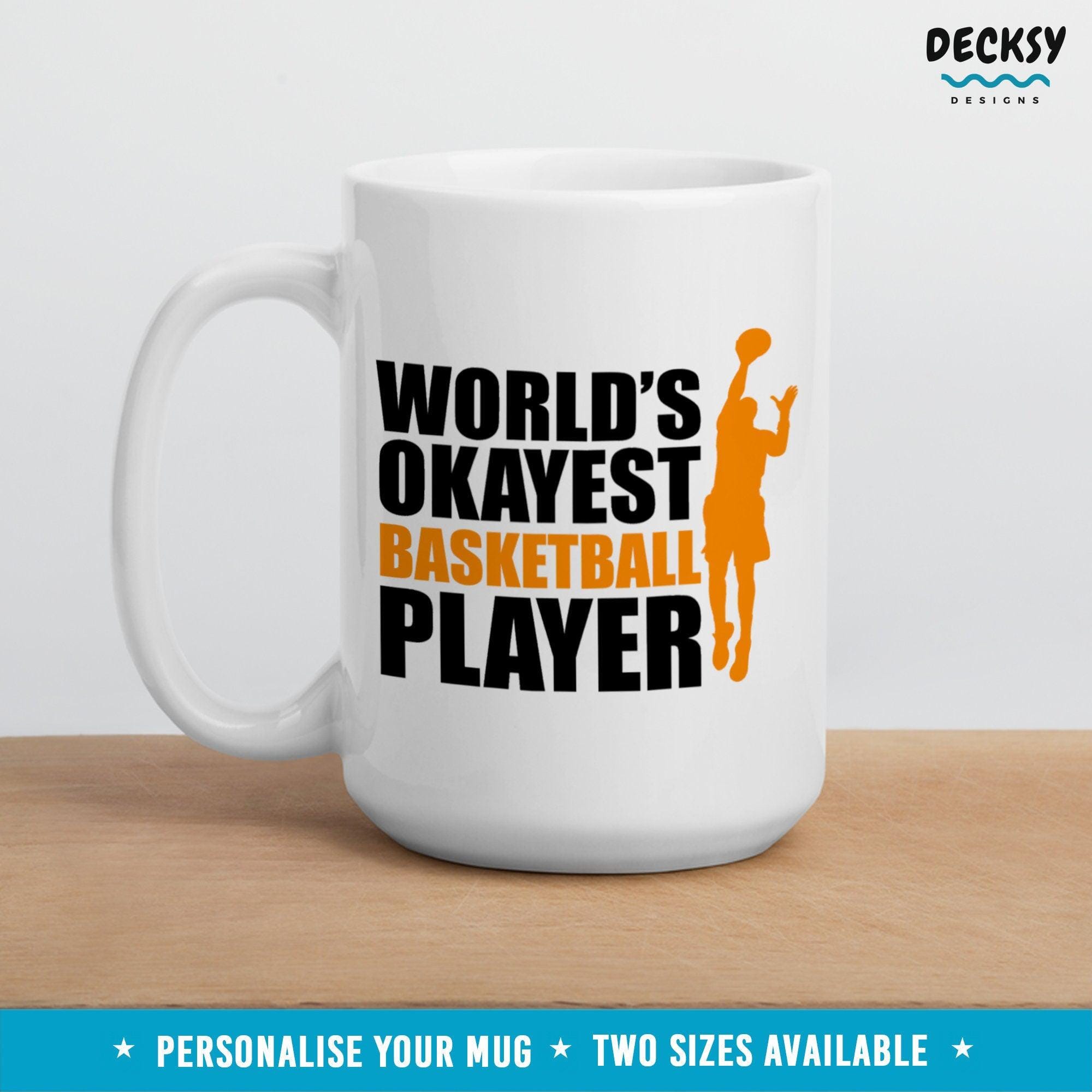 Funny Basketball Player Mug, Basketball Gift-Home & Living:Kitchen & Dining:Drink & Barware:Drinkware:Mugs-DecksyDesigns-White Mug 11 oz-NO PERSONALISATION-DecksyDesigns