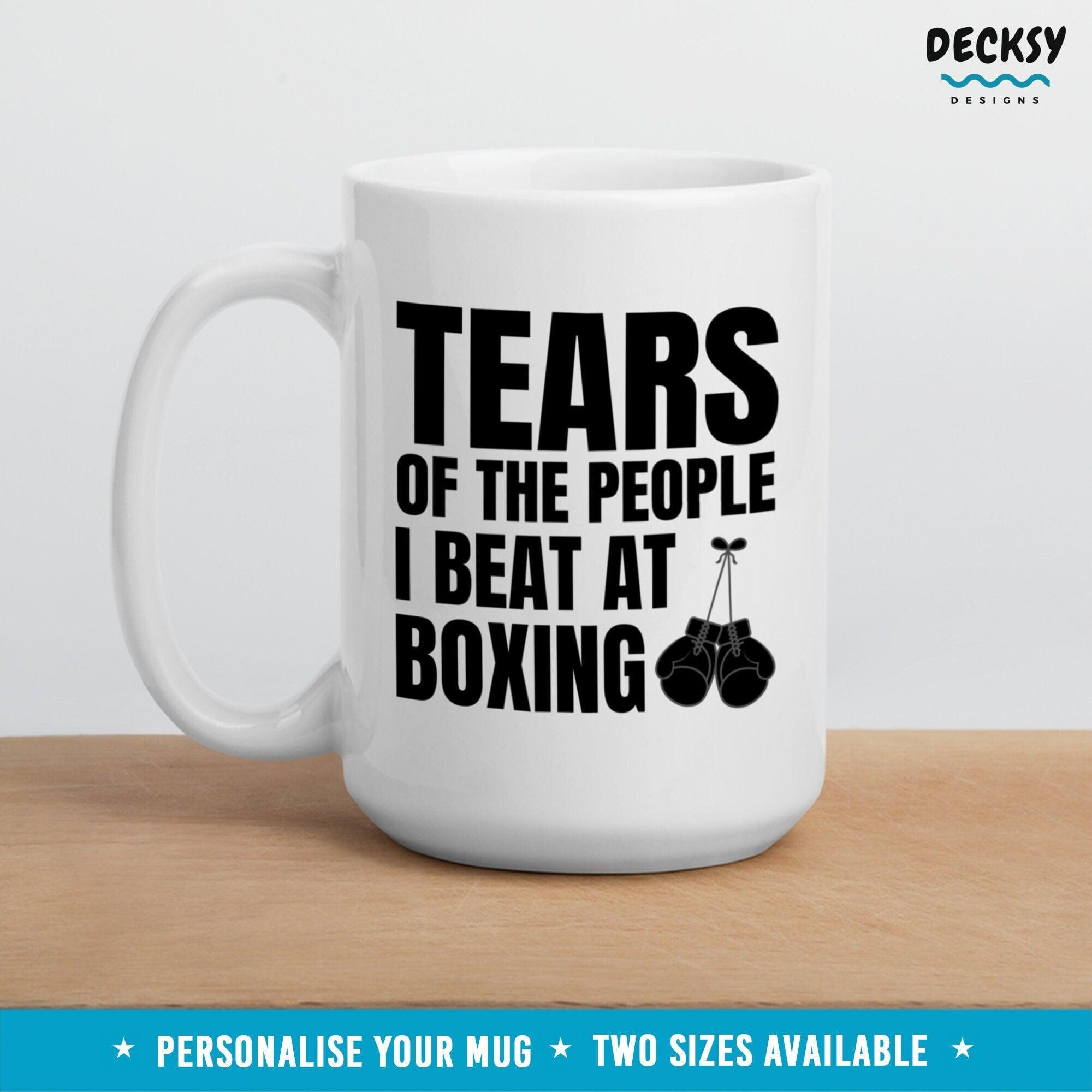 Funny Boxing Mug, Gift For Boxer-Home & Living:Kitchen & Dining:Drink & Barware:Drinkware:Mugs-DecksyDesigns-White Mug 11 oz-NO PERSONALISATION-DecksyDesigns