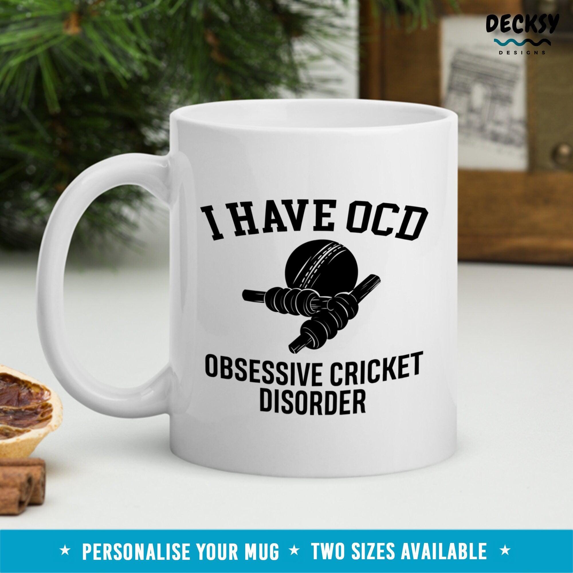 Funny Cricket Mug, Sports Gift-Home & Living:Kitchen & Dining:Drink & Barware:Drinkware:Mugs-DecksyDesigns-11 Oz-NO PERSONALISATION-DecksyDesigns