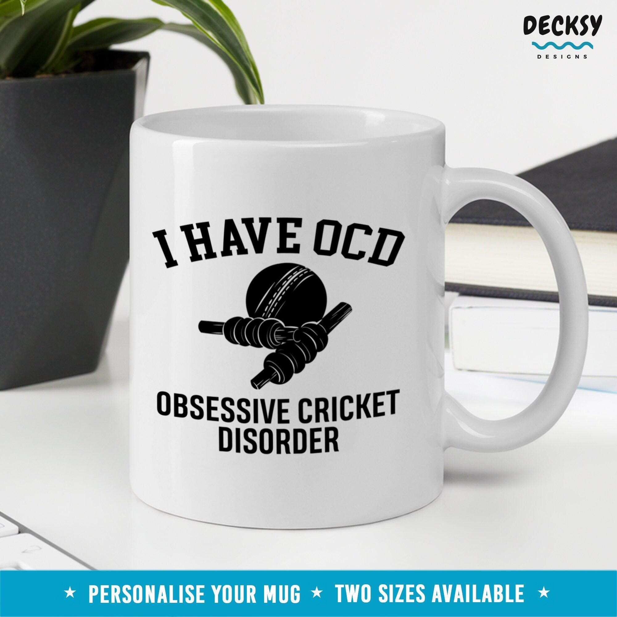 Funny Cricket Mug, Sports Gift-Home & Living:Kitchen & Dining:Drink & Barware:Drinkware:Mugs-DecksyDesigns-11 Oz-NO PERSONALISATION-DecksyDesigns