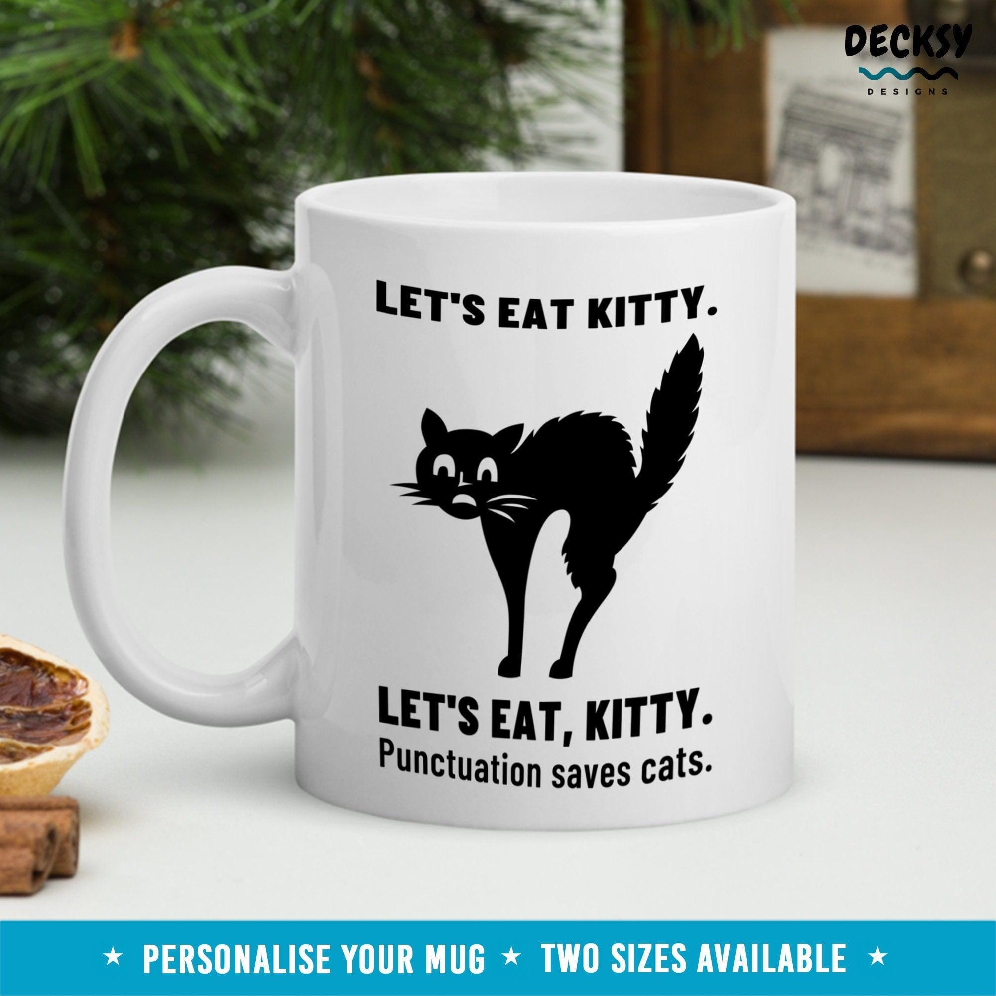 Funny English Teacher Gift, Custom Cat Mug-Home & Living:Kitchen & Dining:Drink & Barware:Drinkware:Mugs-DecksyDesigns-11 Oz-NO PERSONALISATION-DecksyDesigns