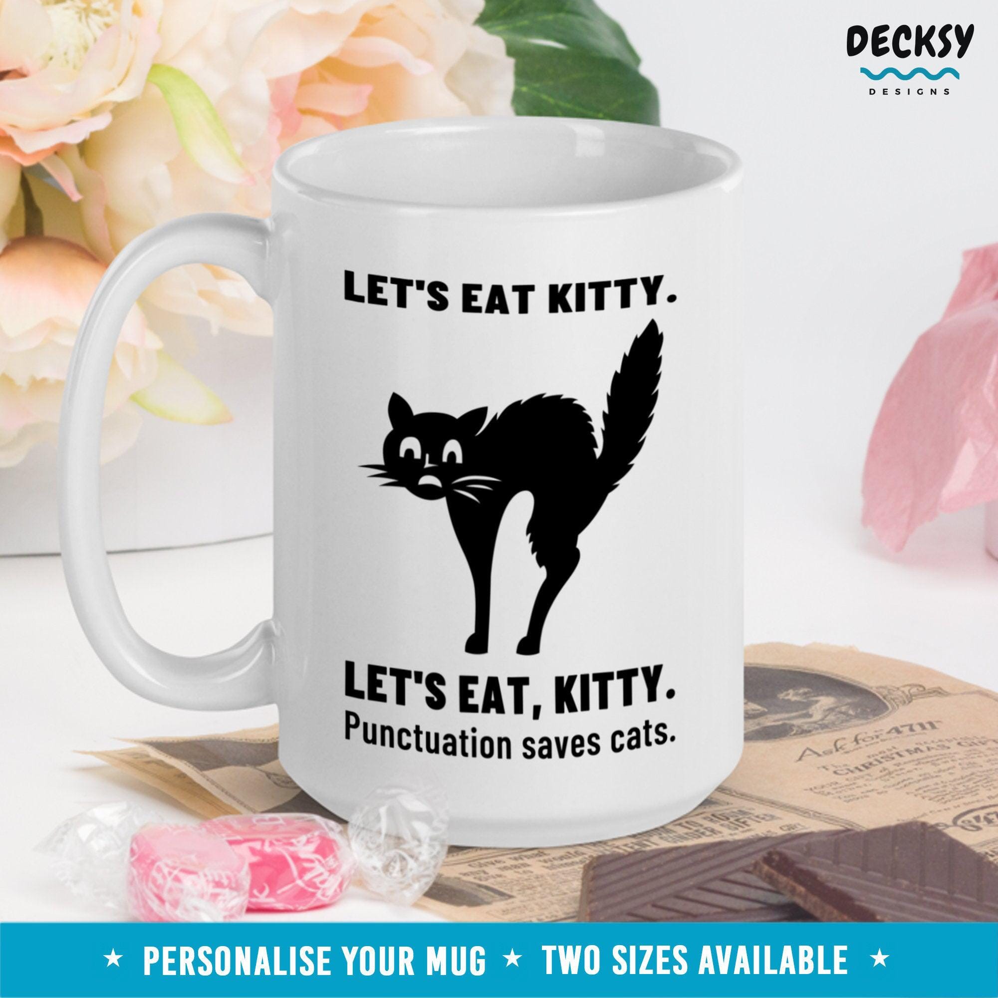 Funny English Teacher Gift, Custom Cat Mug-Home & Living:Kitchen & Dining:Drink & Barware:Drinkware:Mugs-DecksyDesigns-11 Oz-NO PERSONALISATION-DecksyDesigns