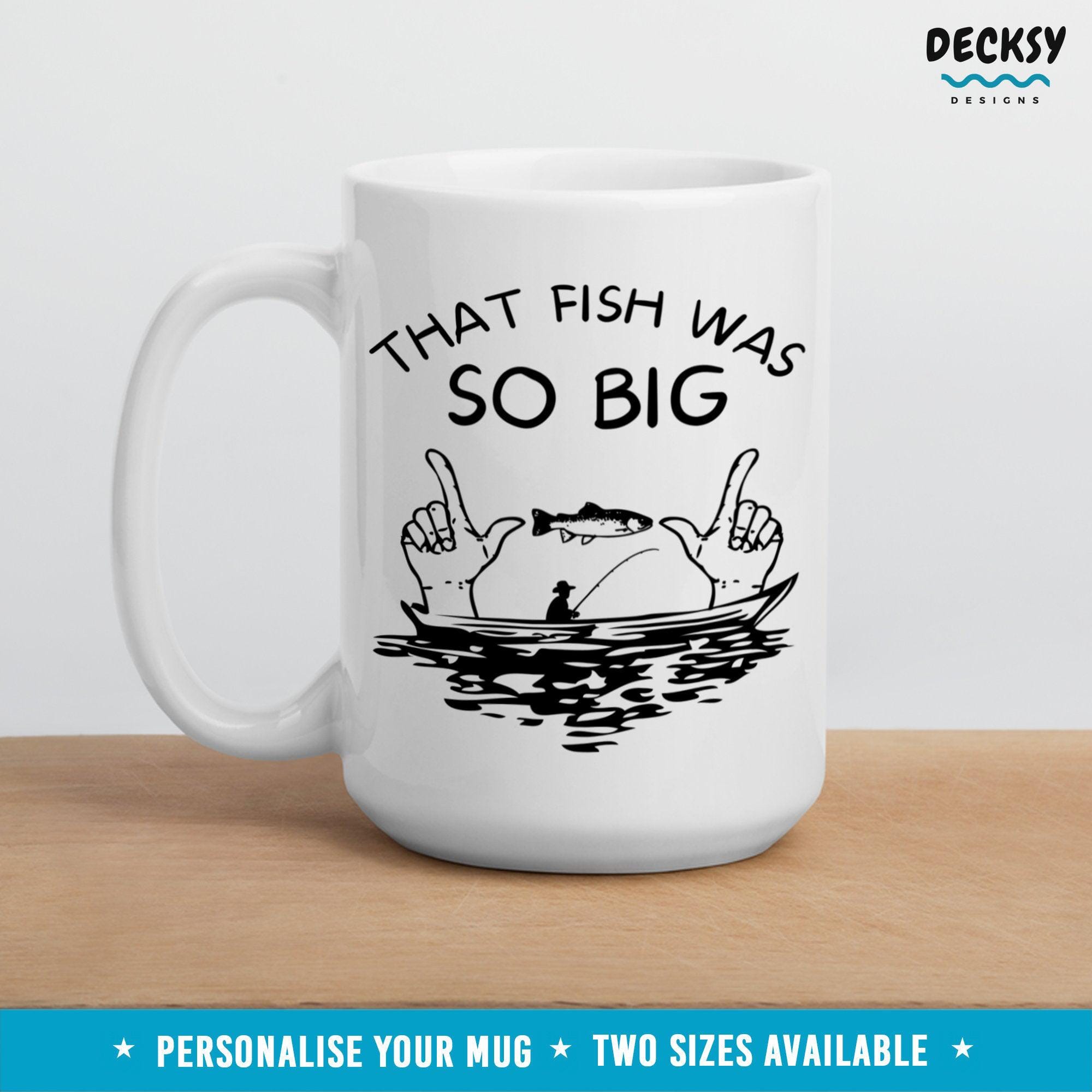Funny Fishing Mug, Gift For Fisherman-Home & Living:Kitchen & Dining:Drink & Barware:Drinkware:Mugs-DecksyDesigns-White Mug 11 oz-NO PERSONALISATION-DecksyDesigns