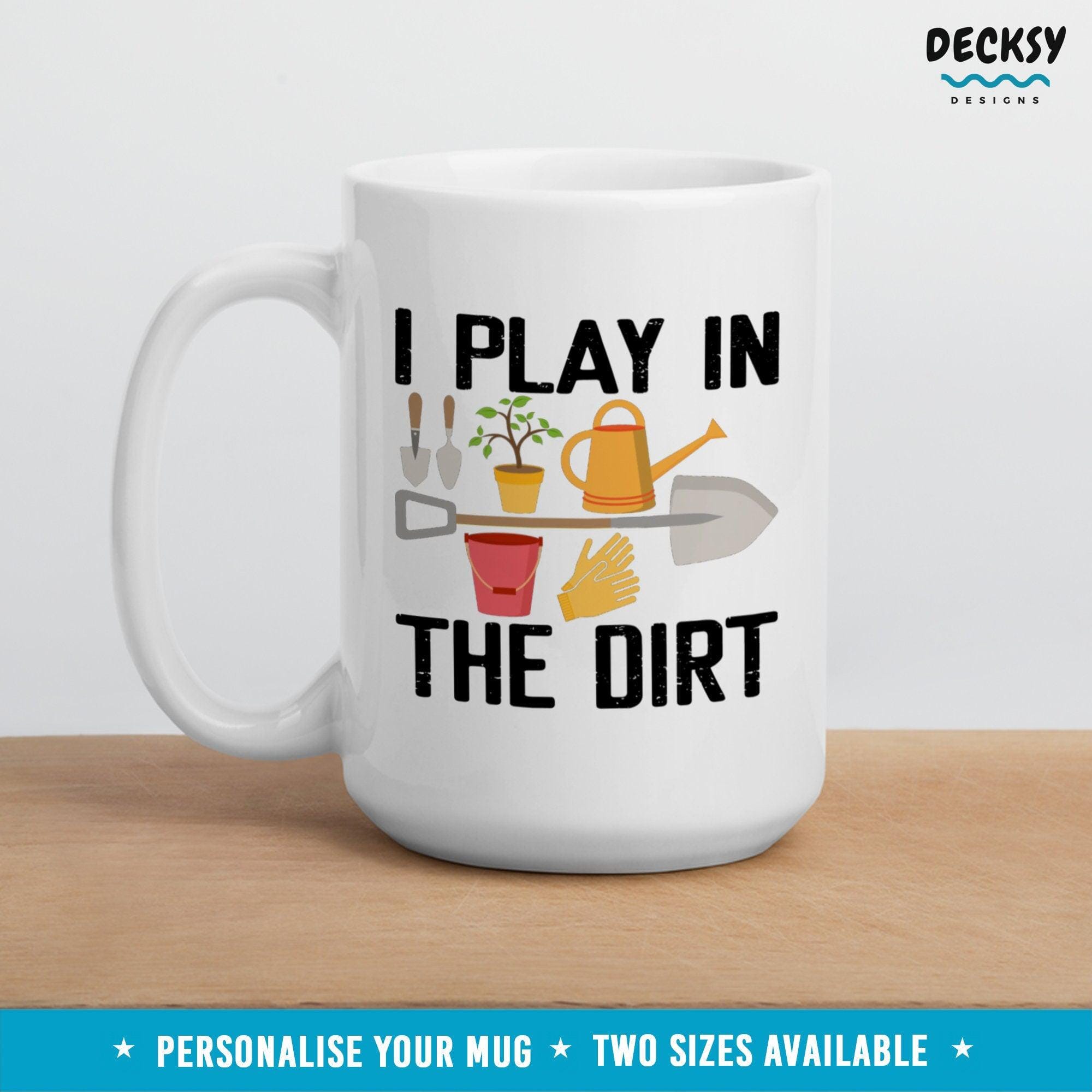 Funny Gardening Mug, Custom Gardener Gift-Home & Living:Kitchen & Dining:Drink & Barware:Drinkware:Mugs-DecksyDesigns-White Mug 11 oz-NO PERSONALISATION-DecksyDesigns