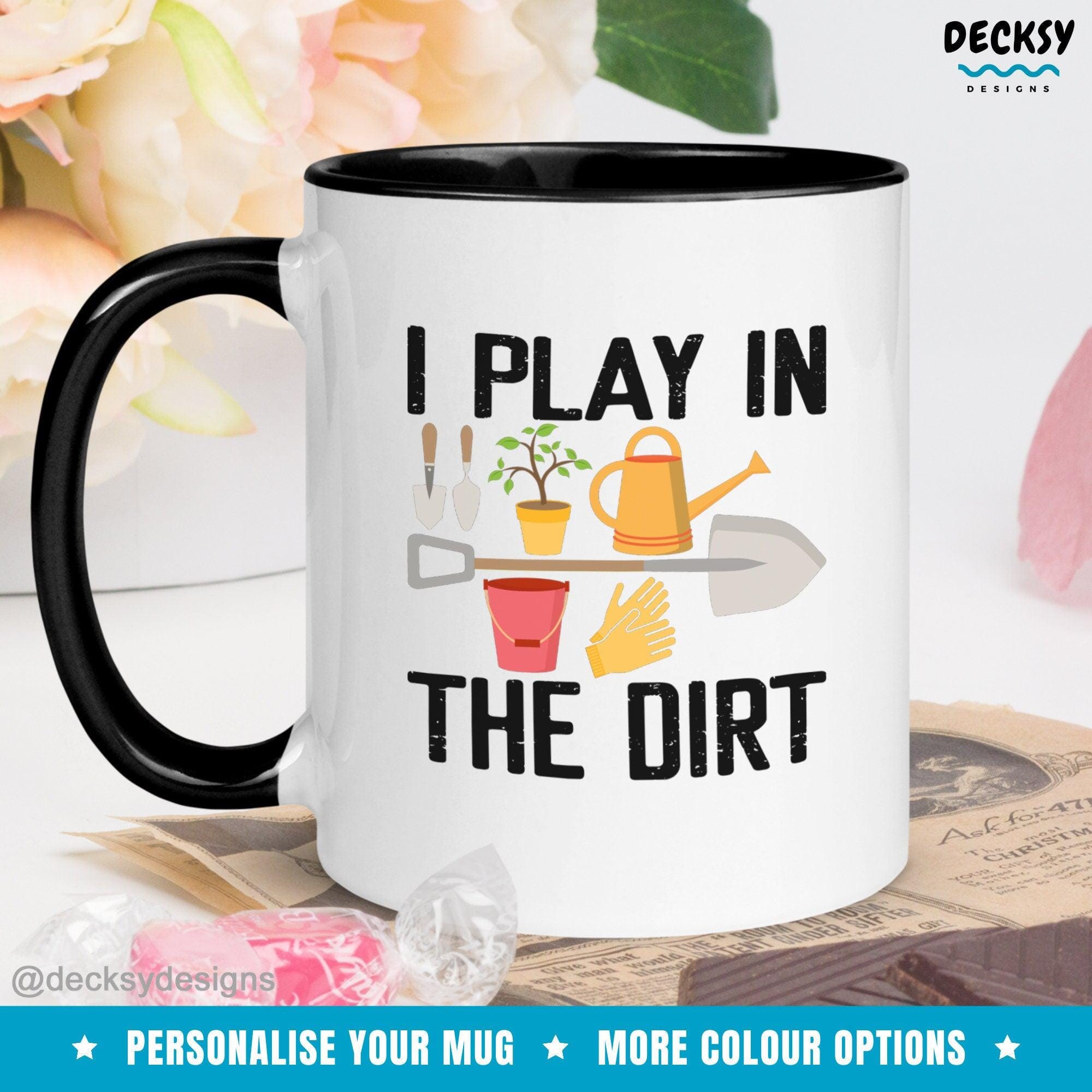 Funny Gardening Mug, Custom Gardener Gift-Home & Living:Kitchen & Dining:Drink & Barware:Drinkware:Mugs-DecksyDesigns-Pink Accent Mug 11 oz-Font #4-DecksyDesigns