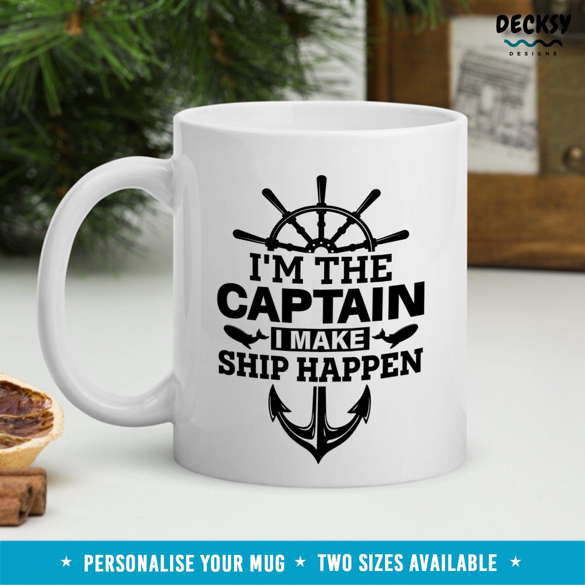 Funny Ship Captain Gift, Captain Coffee Mug-Home & Living:Kitchen & Dining:Drink & Barware:Drinkware:Mugs-DecksyDesigns-11 Oz-NO PERSONALISATION-DecksyDesigns