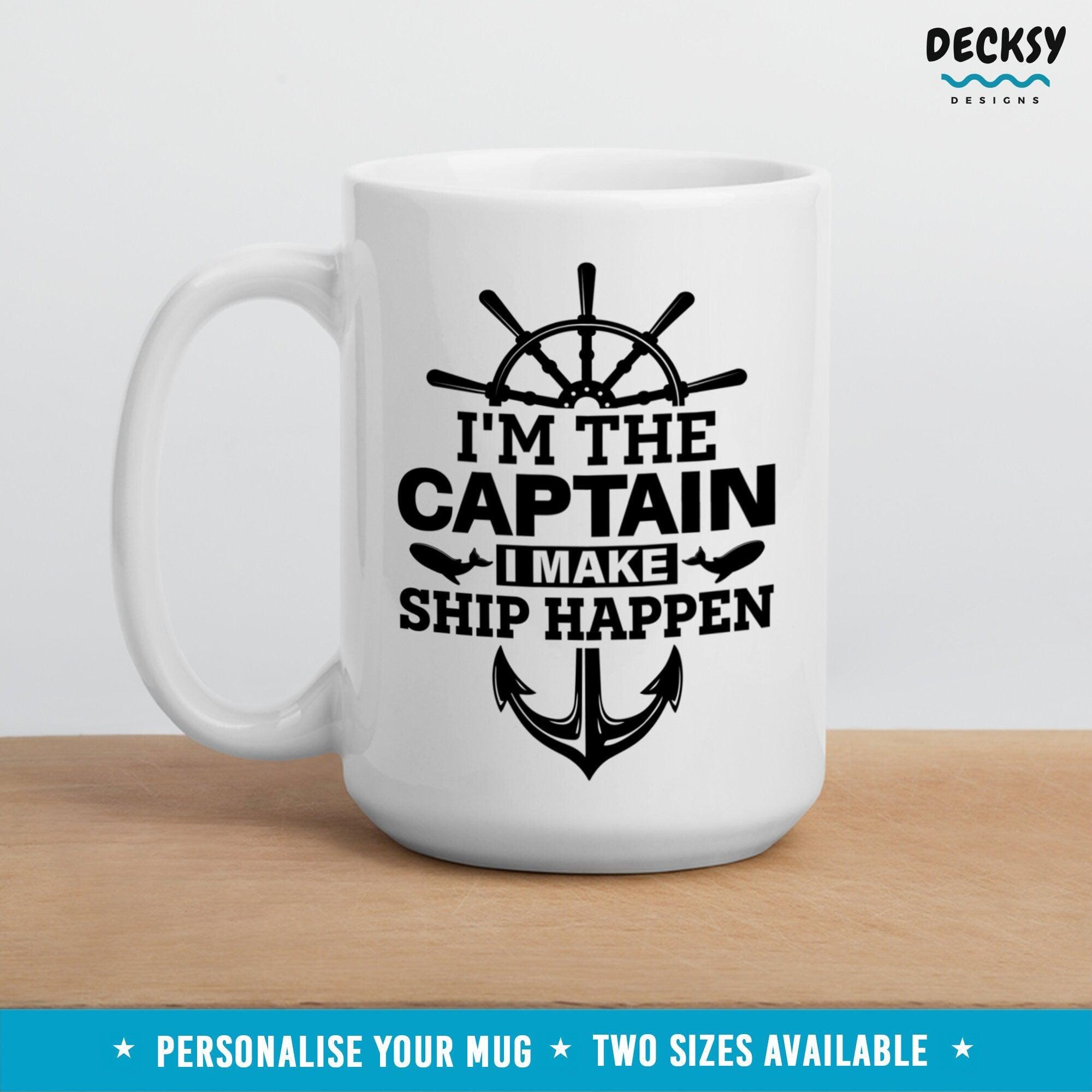 Funny Ship Captain Gift, Captain Coffee Mug-Home & Living:Kitchen & Dining:Drink & Barware:Drinkware:Mugs-DecksyDesigns-11 Oz-NO PERSONALISATION-DecksyDesigns