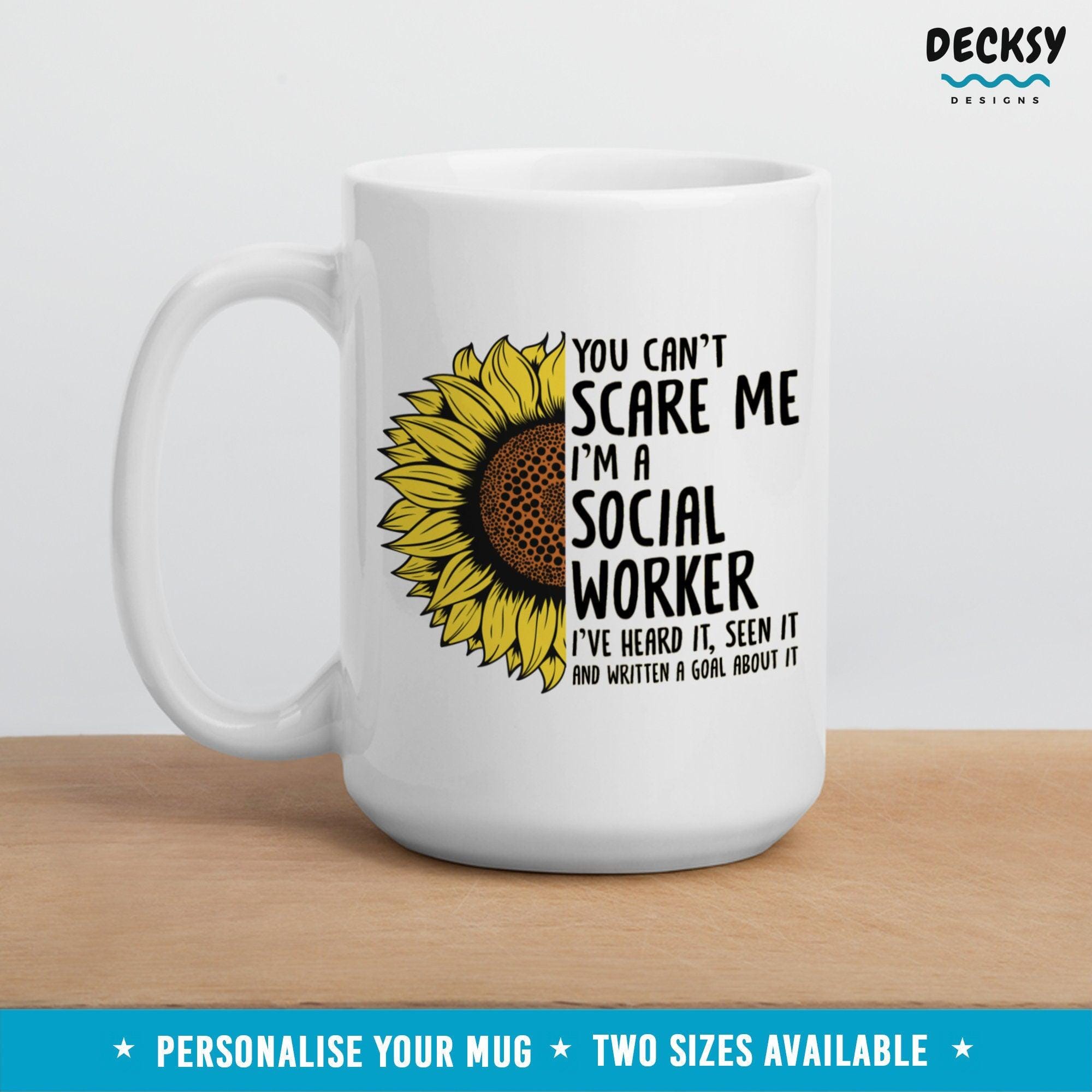 Funny Social Worker Mug, Personalised Social Work Gift-Home & Living:Kitchen & Dining:Drink & Barware:Drinkware:Mugs-DecksyDesigns-White Mug 11 oz-NO PERSONALISATION-DecksyDesigns