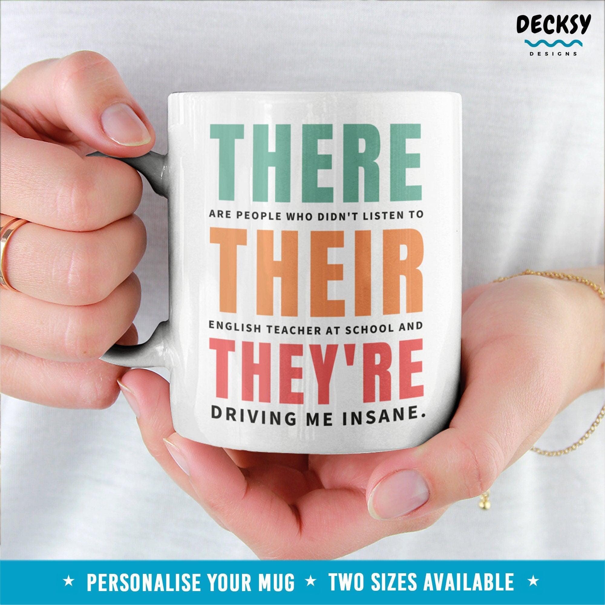 Funny Teacher Mug, English Teacher Gift-Home & Living:Kitchen & Dining:Drink & Barware:Drinkware:Mugs-DecksyDesigns-11 Oz-NO PERSONALISATION-DecksyDesigns