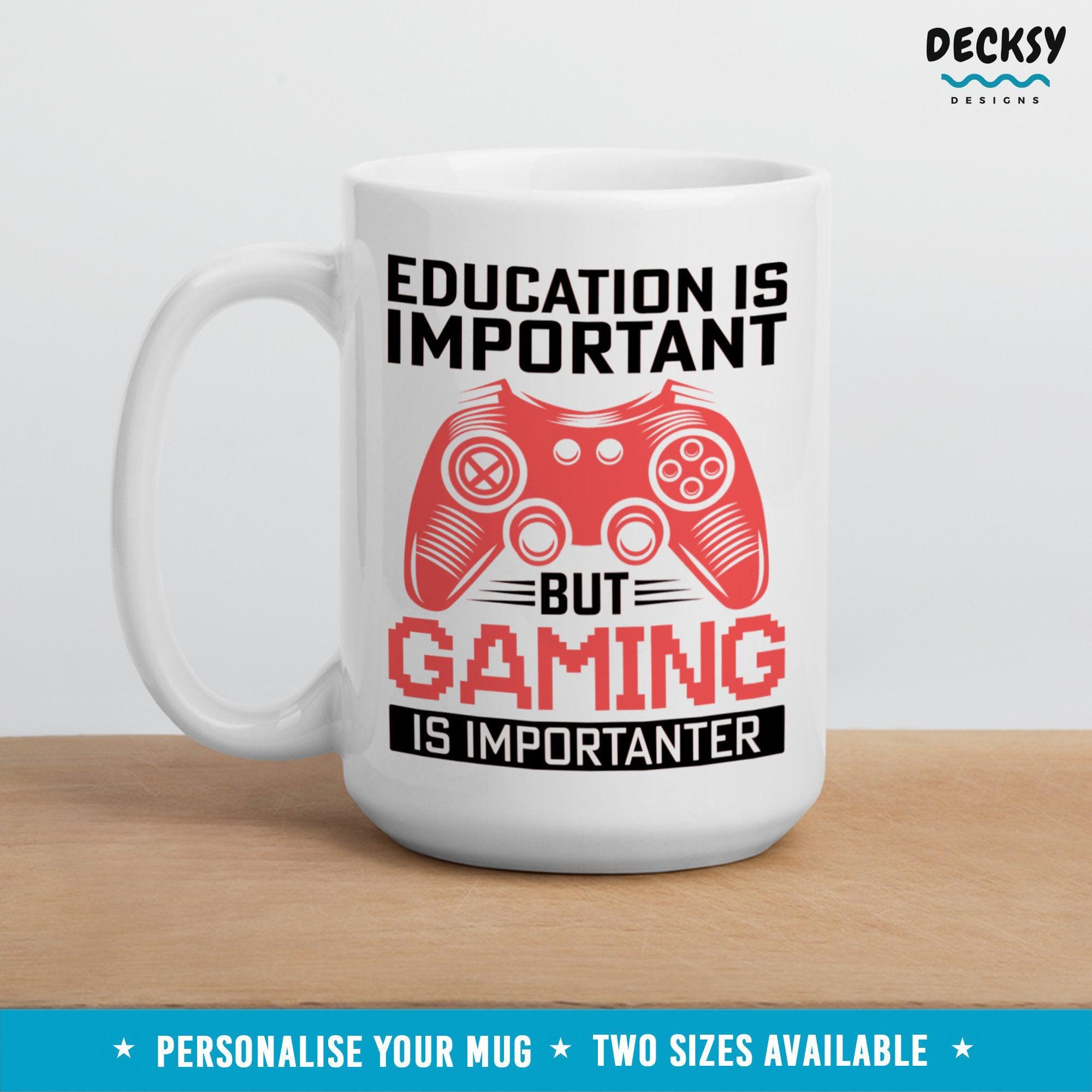 Gamer Coffee Mug, Funny Custom Gaming Gift-Home & Living:Kitchen & Dining:Drink & Barware:Drinkware:Mugs-DecksyDesigns-11 Oz-NO PERSONALISATION-DecksyDesigns
