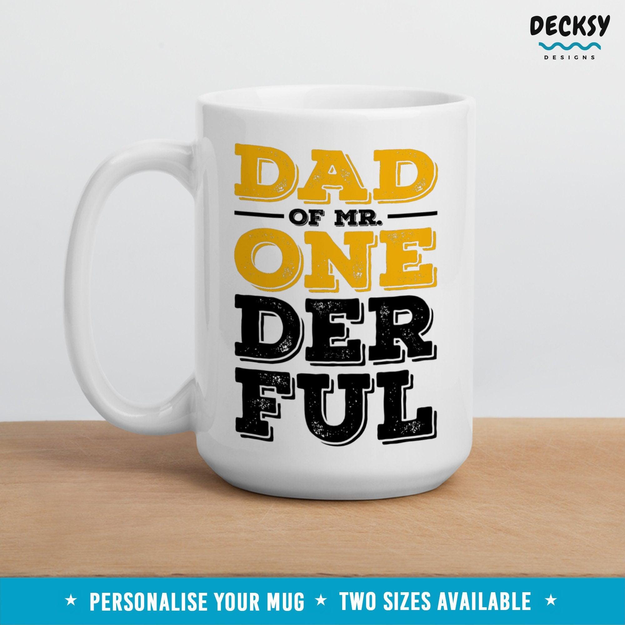 Gift For New Dad, Custom New Father Novelty Mug-Home & Living:Kitchen & Dining:Drink & Barware:Drinkware:Mugs-DecksyDesigns-White Mug 11 oz-NO PERSONALISATION-DecksyDesigns