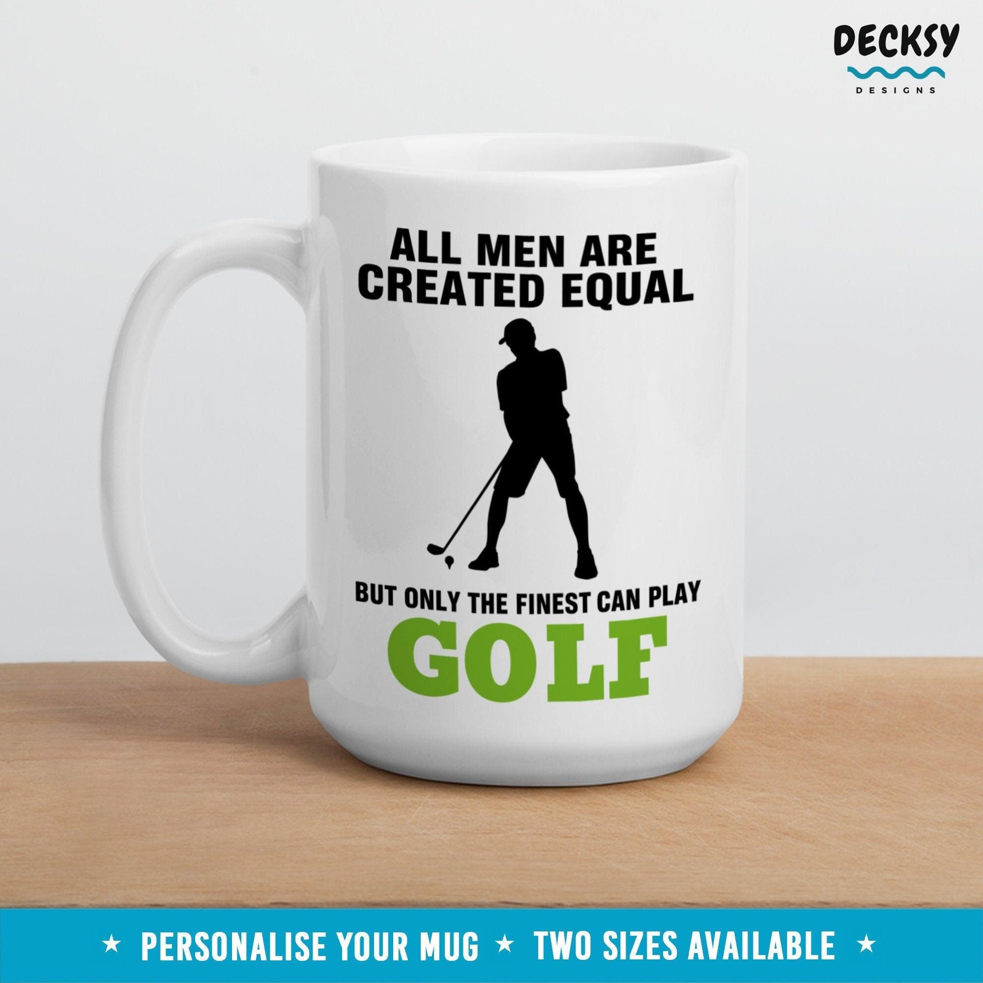 Golf Mug For Men, Personalised Golfing Gift For Him-Home & Living:Kitchen & Dining:Drink & Barware:Drinkware:Mugs-DecksyDesigns-White Mug 11 oz-NO PERSONALISATION-DecksyDesigns