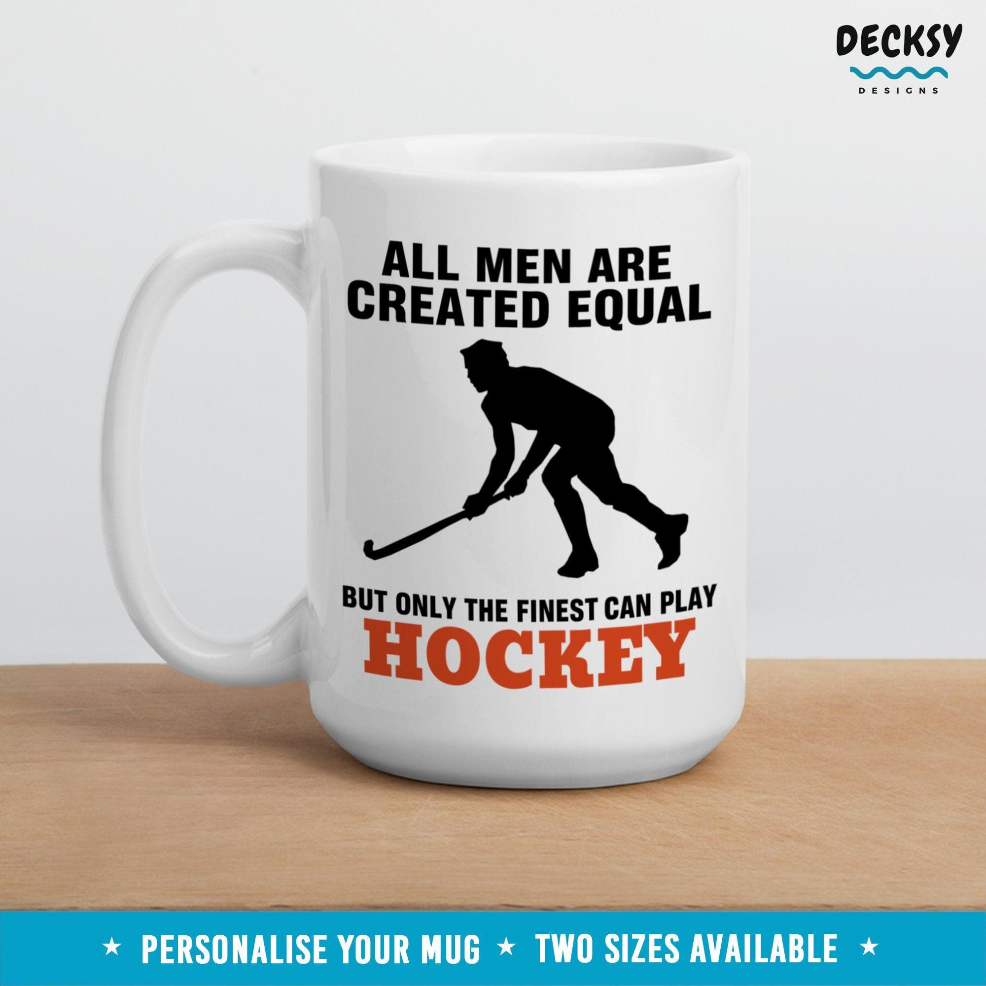 Hockey Mug For Men, Custom Gift For Hockey Player-Home & Living:Kitchen & Dining:Drink & Barware:Drinkware:Mugs-DecksyDesigns-White Mug 11 oz-NO PERSONALISATION-DecksyDesigns