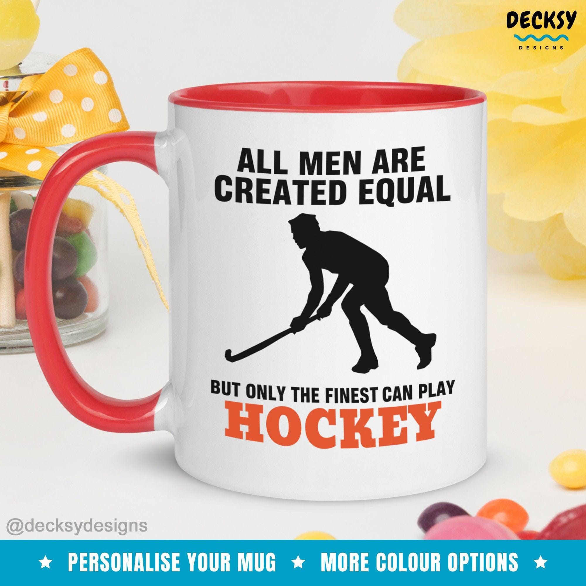 Hockey Mug For Men, Custom Gift For Hockey Player-Home & Living:Kitchen & Dining:Drink & Barware:Drinkware:Mugs-DecksyDesigns-White Mug 11 oz-NO PERSONALISATION-DecksyDesigns