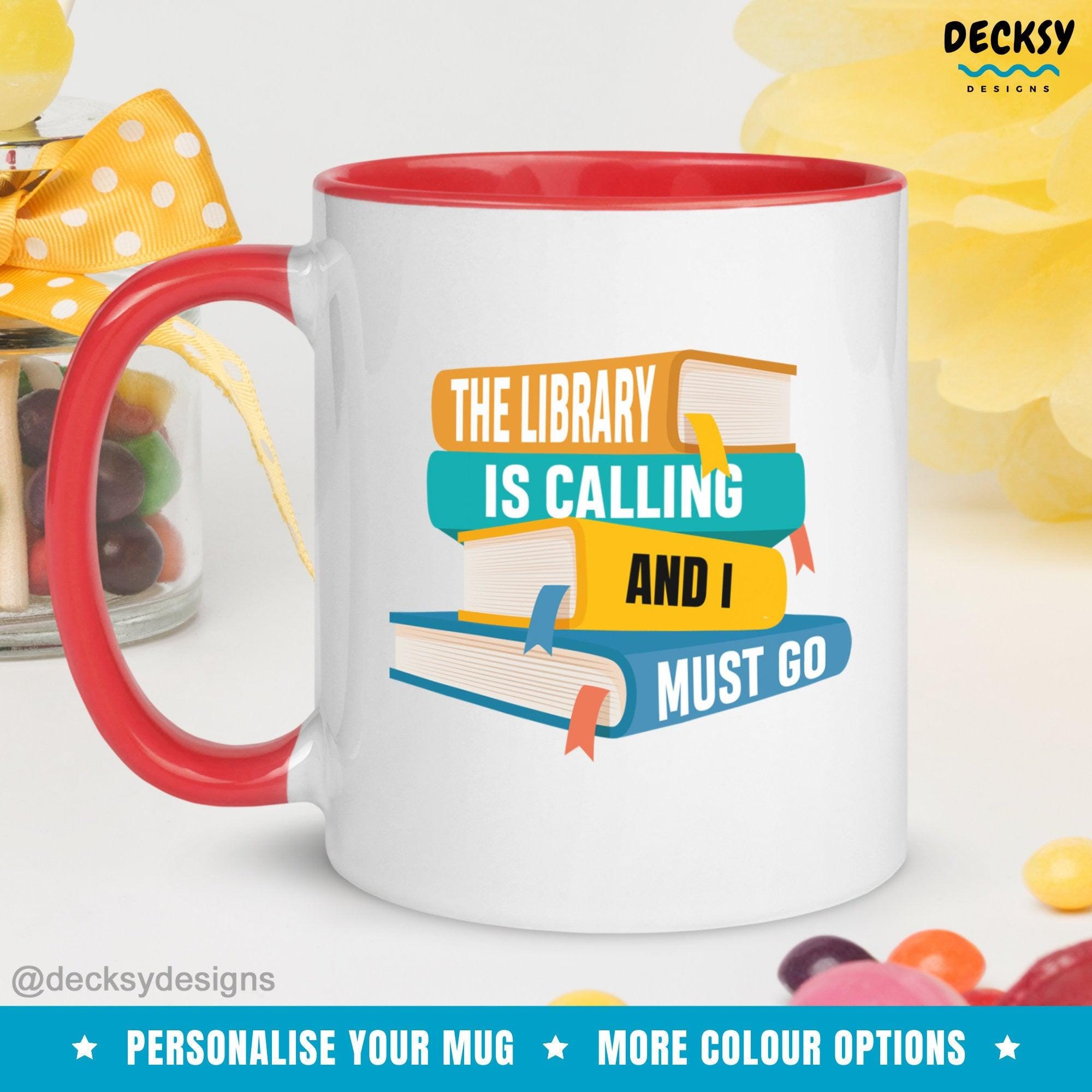 Library Mug, School Librarian Gift-Home & Living:Kitchen & Dining:Drink & Barware:Drinkware:Mugs-DecksyDesigns-White Mug 11 oz-NO PERSONALISATION-DecksyDesigns