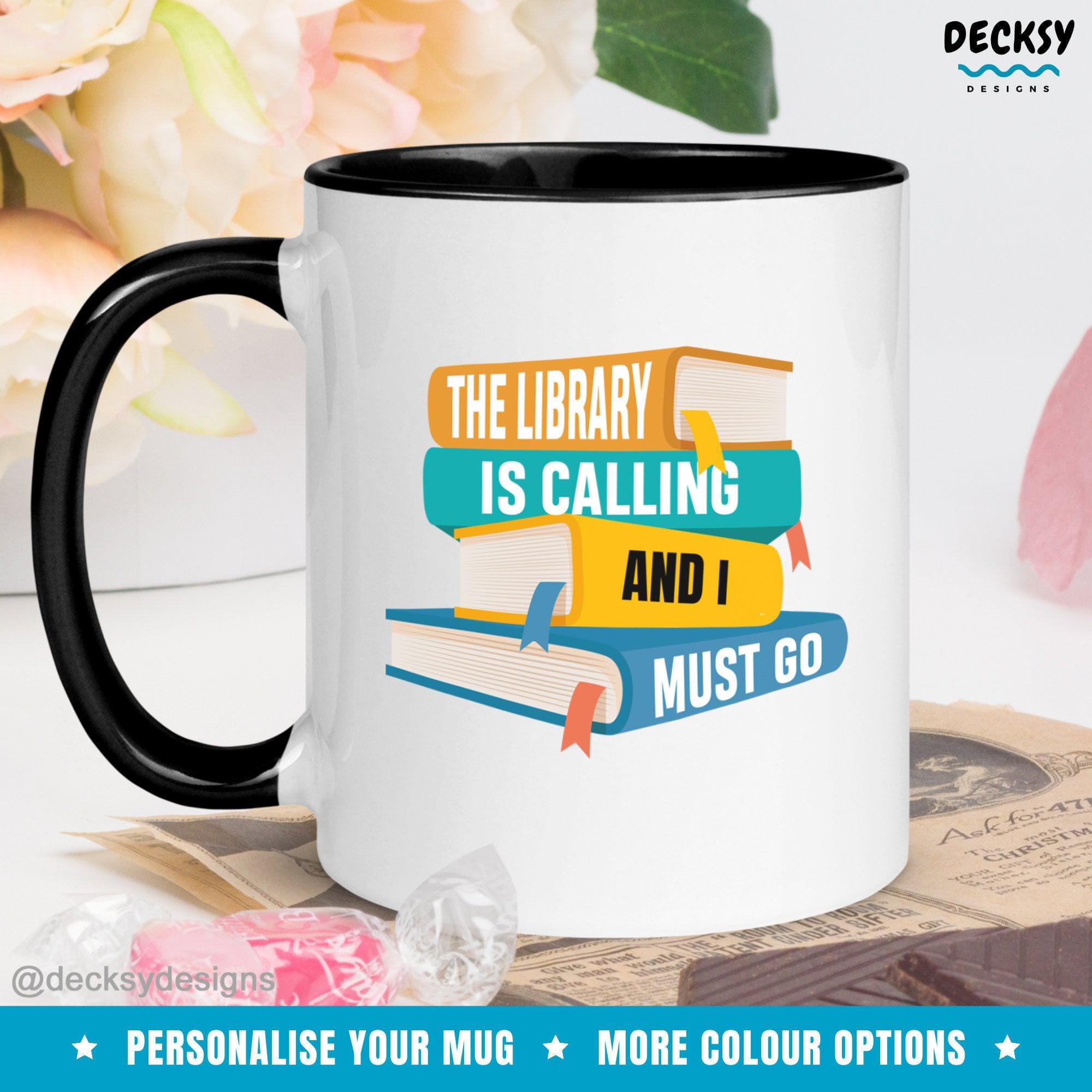 Library Mug, School Librarian Gift-Home & Living:Kitchen & Dining:Drink & Barware:Drinkware:Mugs-DecksyDesigns-White Mug 11 oz-NO PERSONALISATION-DecksyDesigns