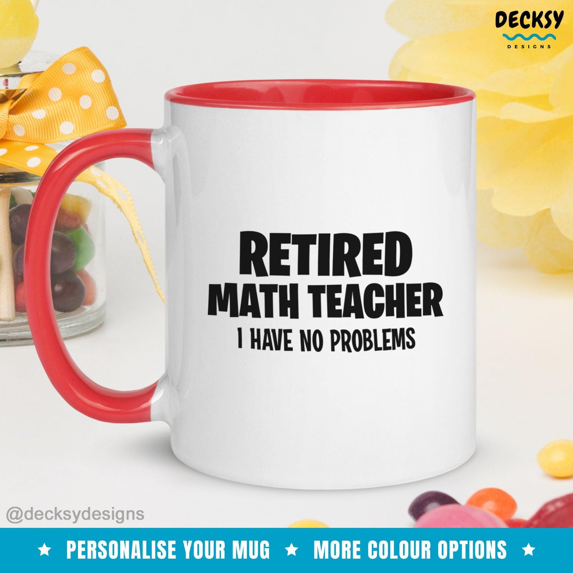 Math Teacher Retired Mug, Gift For Retirement-Home & Living:Kitchen & Dining:Drink & Barware:Drinkware:Mugs-DecksyDesigns-White Mug 11 oz-NO PERSONALISATION-DecksyDesigns