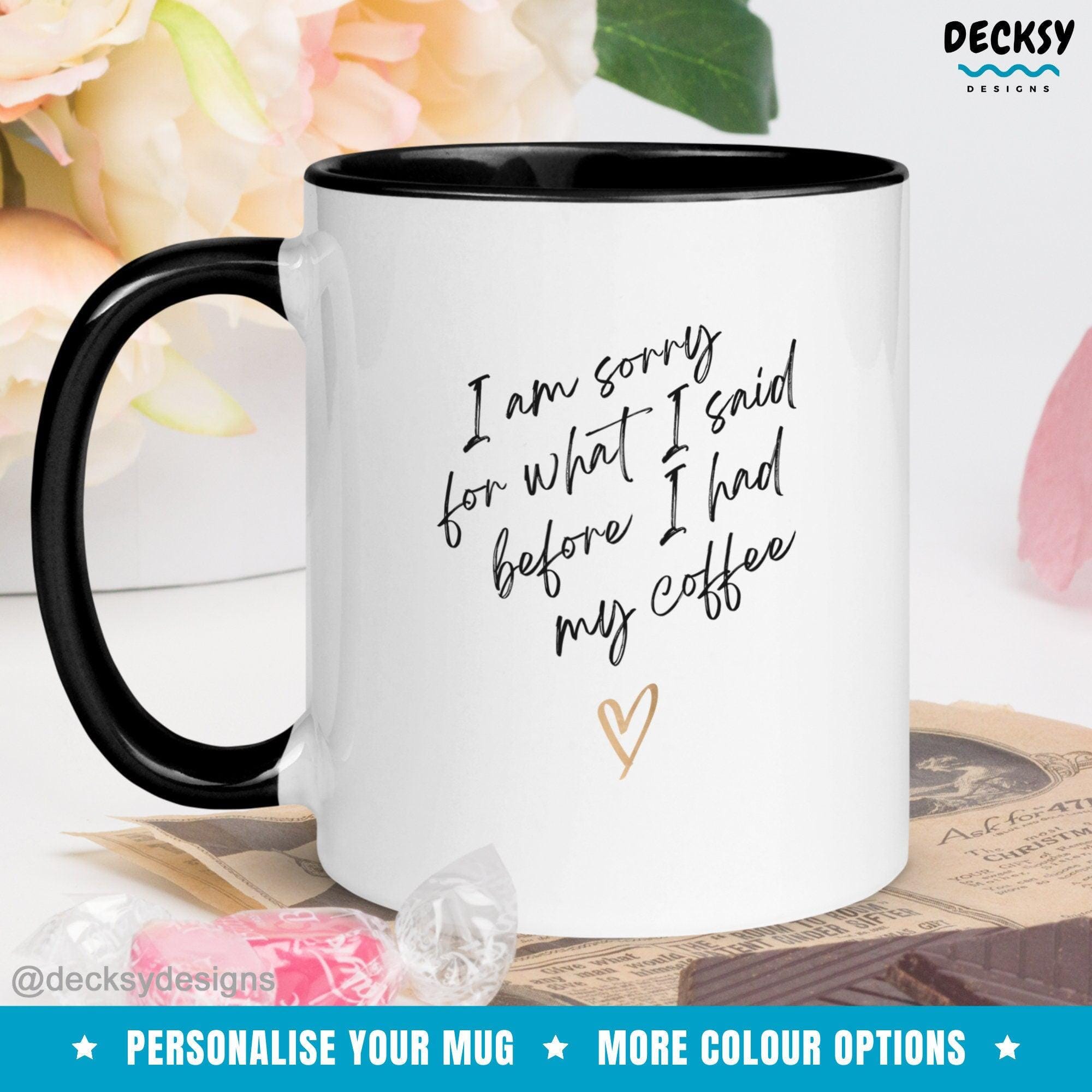 Morning Coffee Mug, Custom Funny Coffee Gift-Home & Living:Kitchen & Dining:Drink & Barware:Drinkware:Mugs-DecksyDesigns-White Mug 11 oz-NO PERSONALISATION-DecksyDesigns