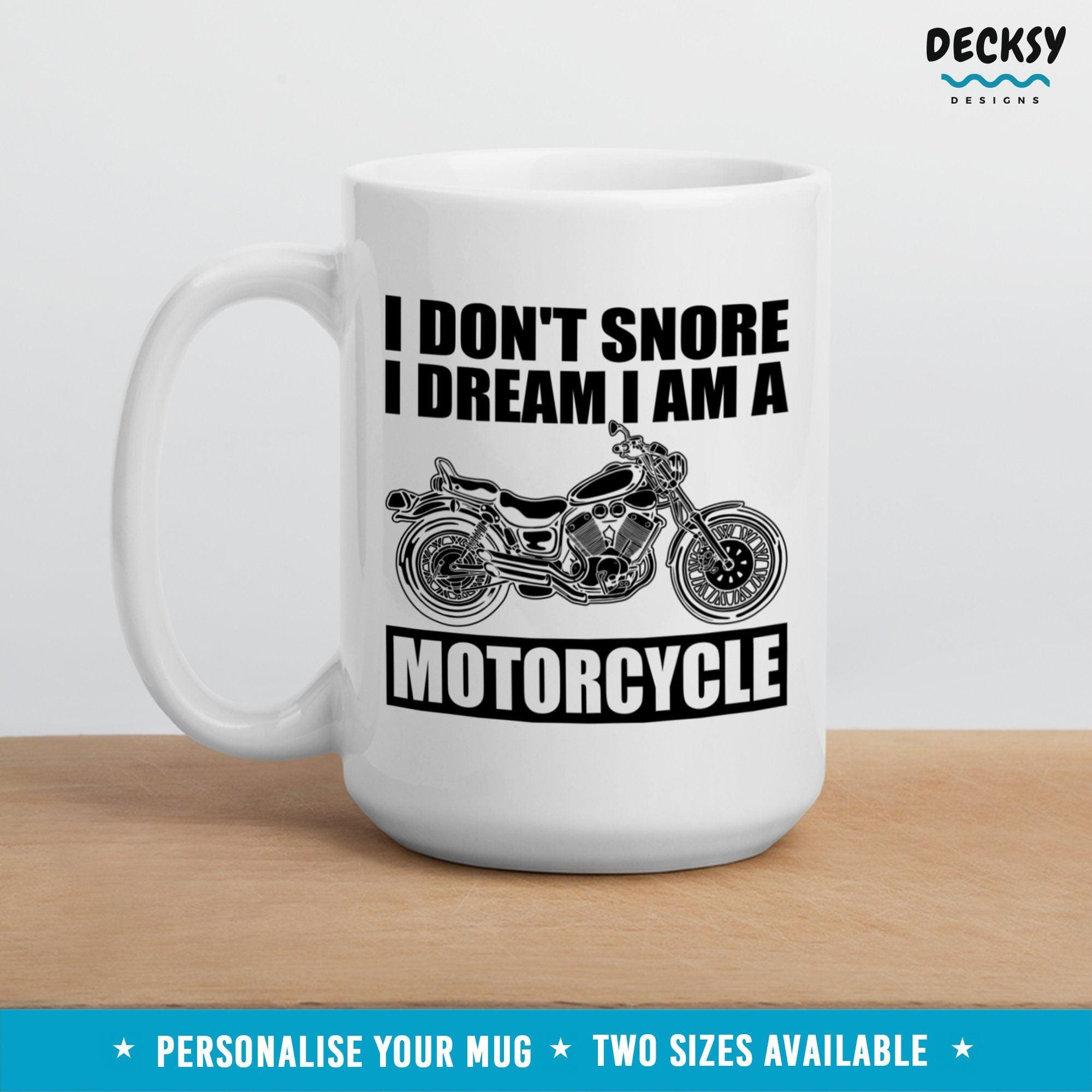 Motorcycle Lover Mug, Funny Gift For Husband-Home & Living:Kitchen & Dining:Drink & Barware:Drinkware:Mugs-DecksyDesigns-White Mug 11 oz-NO PERSONALISATION-DecksyDesigns