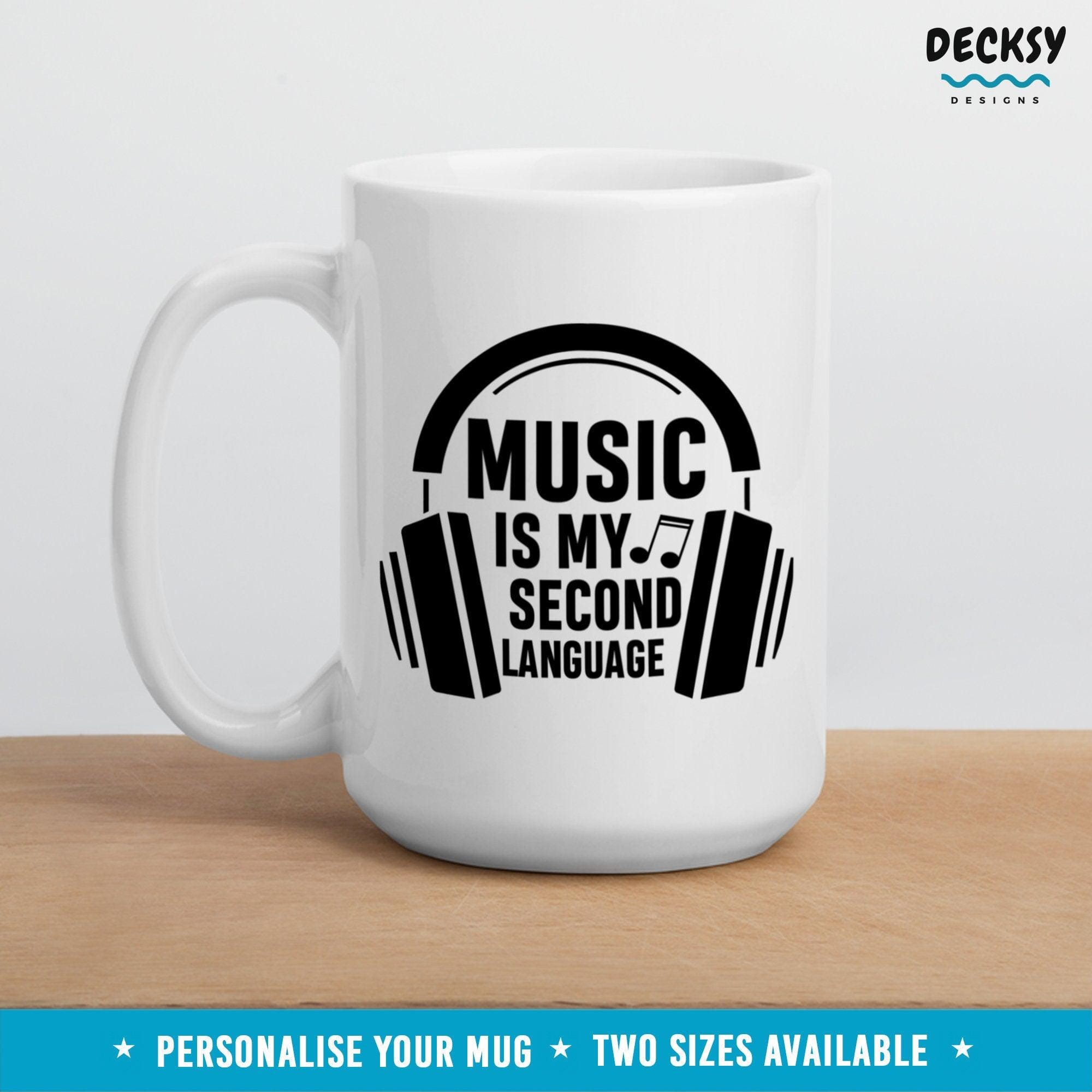 Musician Coffee Mug, Custom Music Student Gift-Home & Living:Kitchen & Dining:Drink & Barware:Drinkware:Mugs-DecksyDesigns-White Mug 11 oz-NO PERSONALISATION-DecksyDesigns