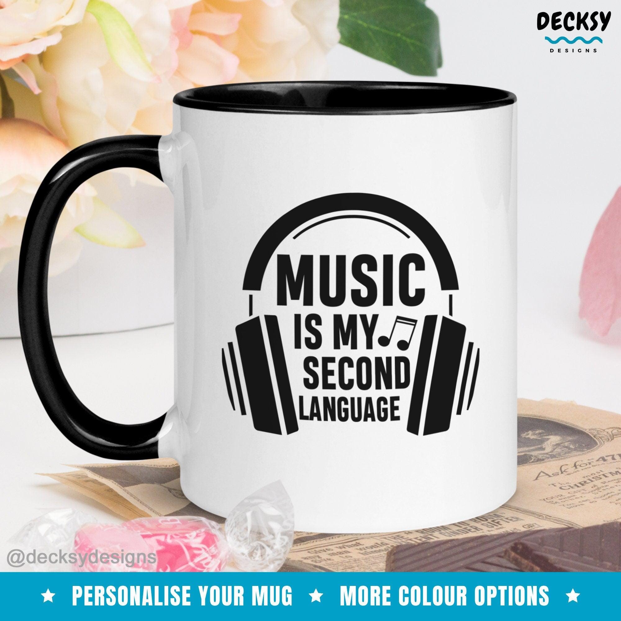 Musician Coffee Mug, Custom Music Student Gift-Home & Living:Kitchen & Dining:Drink & Barware:Drinkware:Mugs-DecksyDesigns-White Mug 11 oz-NO PERSONALISATION-DecksyDesigns