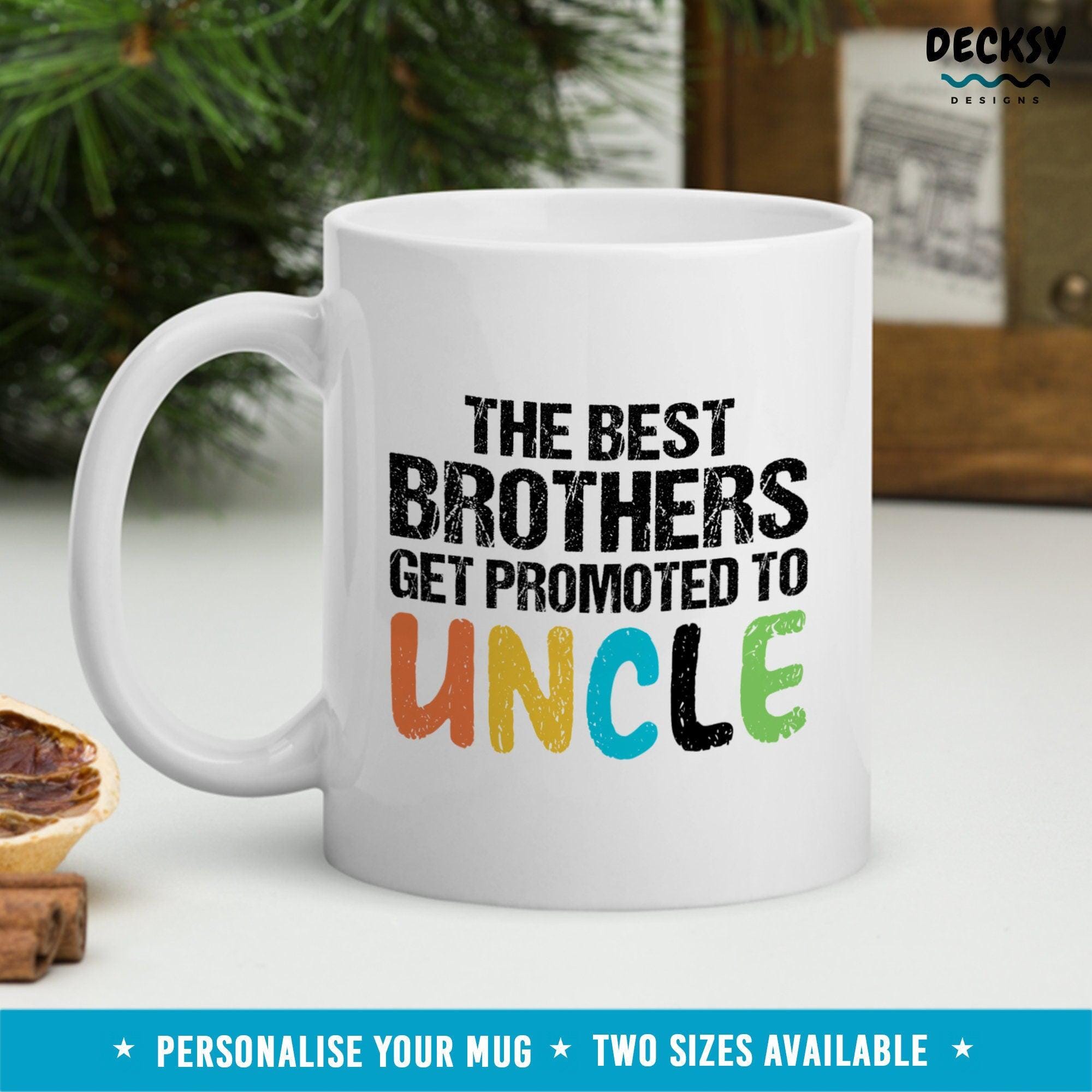 New Uncle Gift Mug, Custom Gift For Uncle To Be-Home & Living:Kitchen & Dining:Drink & Barware:Drinkware:Mugs-DecksyDesigns-White Mug 11 oz-NO PERSONALISATION-DecksyDesigns
