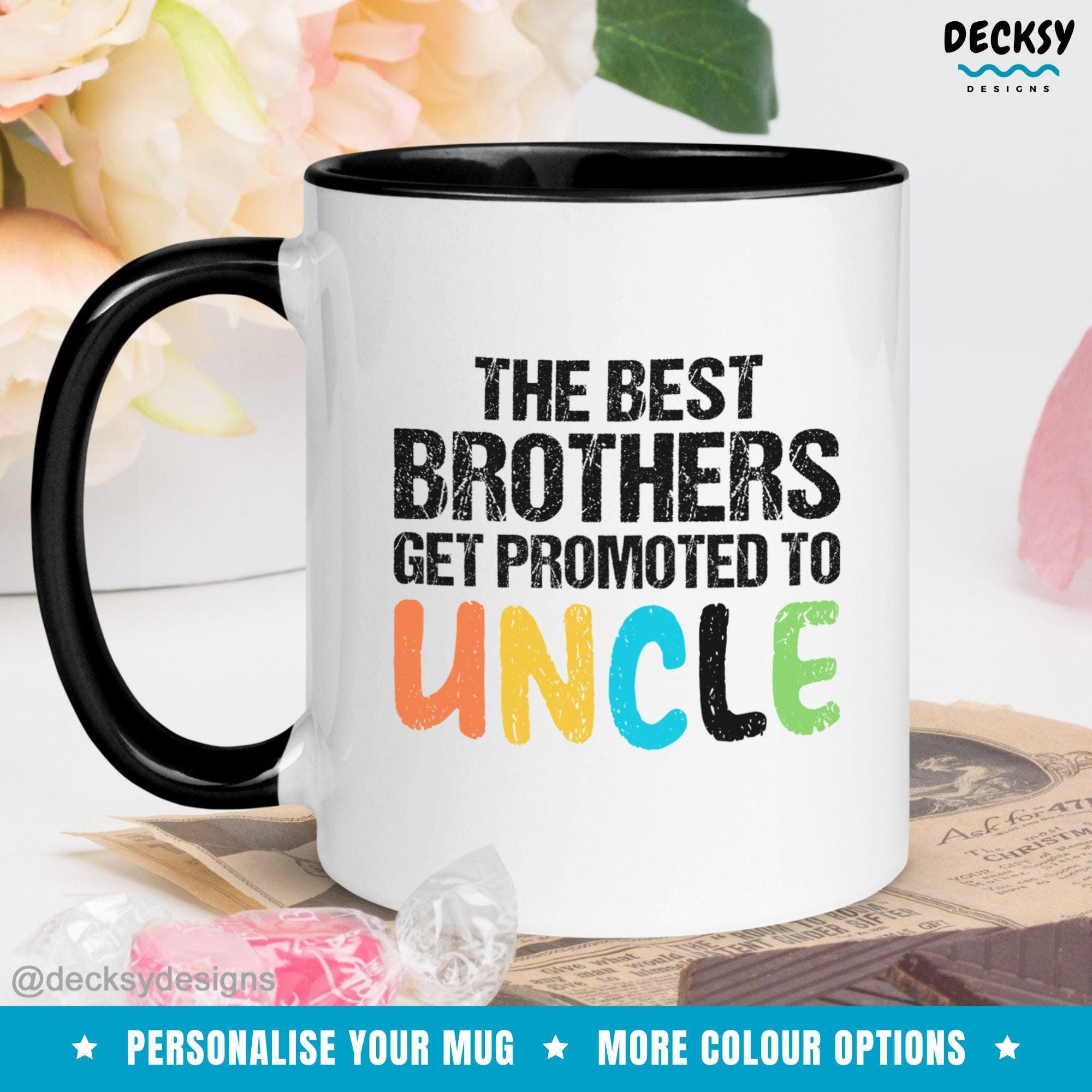 New Uncle Gift Mug, Custom Gift For Uncle To Be-Home & Living:Kitchen & Dining:Drink & Barware:Drinkware:Mugs-DecksyDesigns-White Mug 11 oz-NO PERSONALISATION-DecksyDesigns