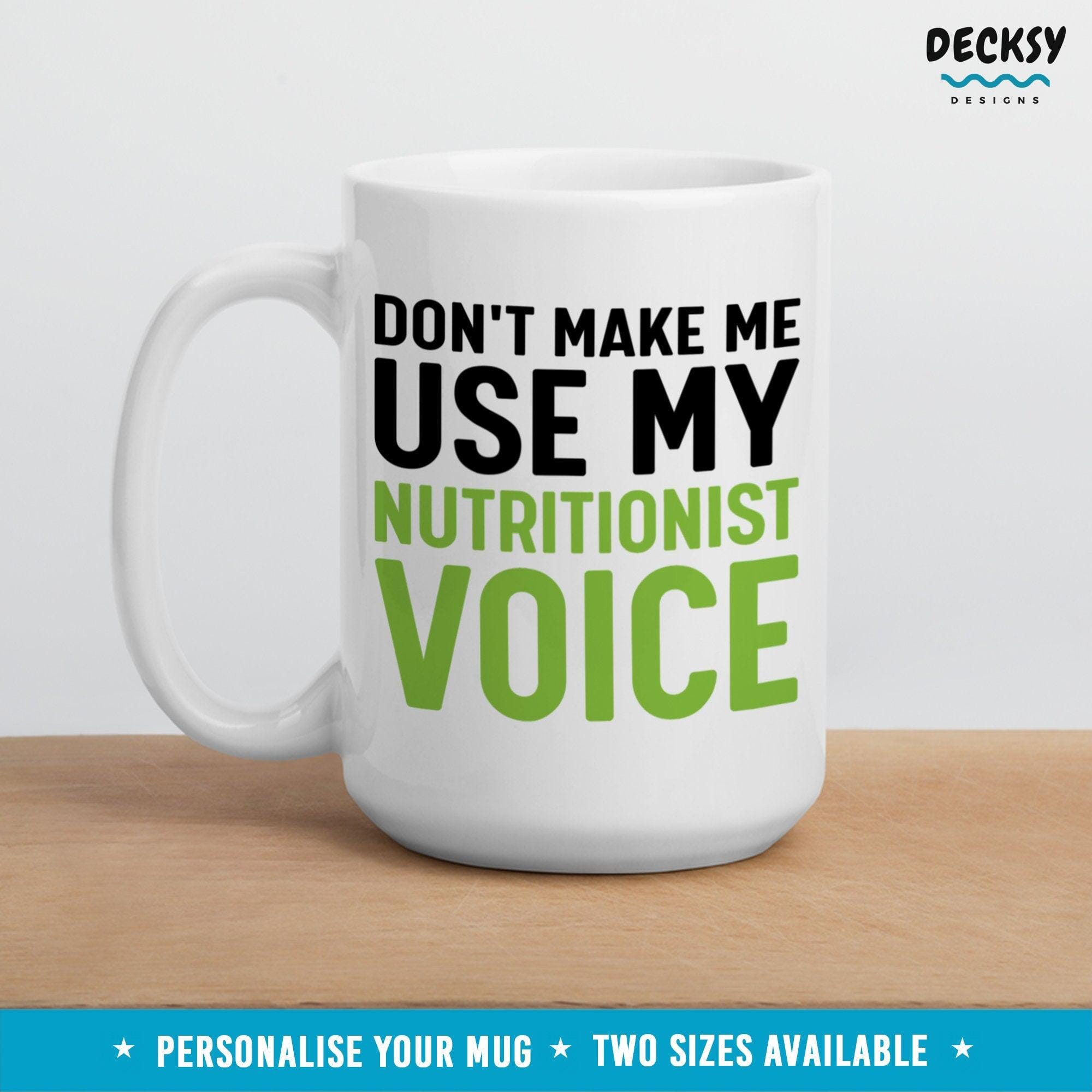 Nutritionist Mug, Registered Dietitian Gift-Home & Living:Kitchen & Dining:Drink & Barware:Drinkware:Mugs-DecksyDesigns-White Mug 11 oz-NO PERSONALISATION-DecksyDesigns