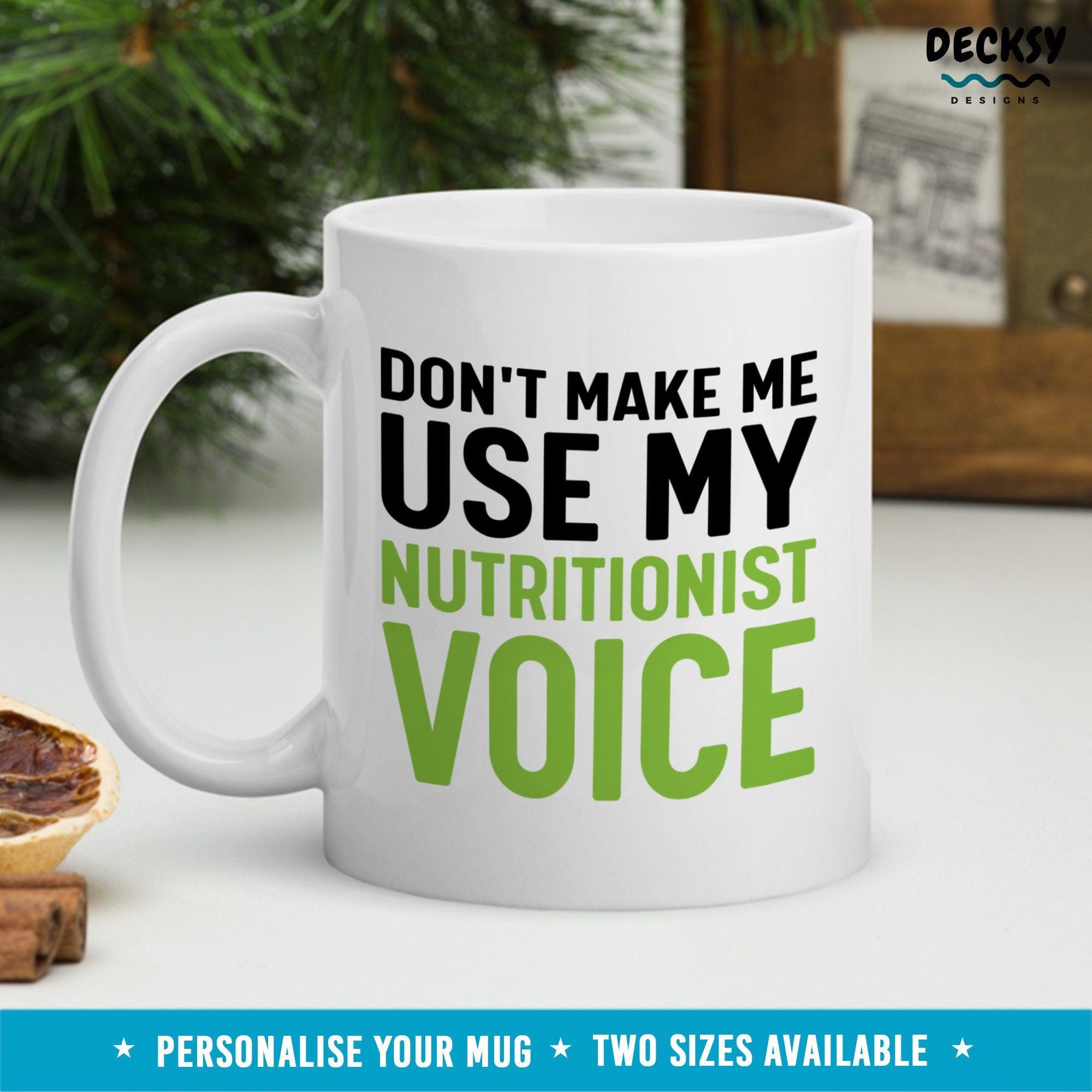 Nutritionist Mug, Registered Dietitian Gift-Home & Living:Kitchen & Dining:Drink & Barware:Drinkware:Mugs-DecksyDesigns-White Mug 11 oz-NO PERSONALISATION-DecksyDesigns
