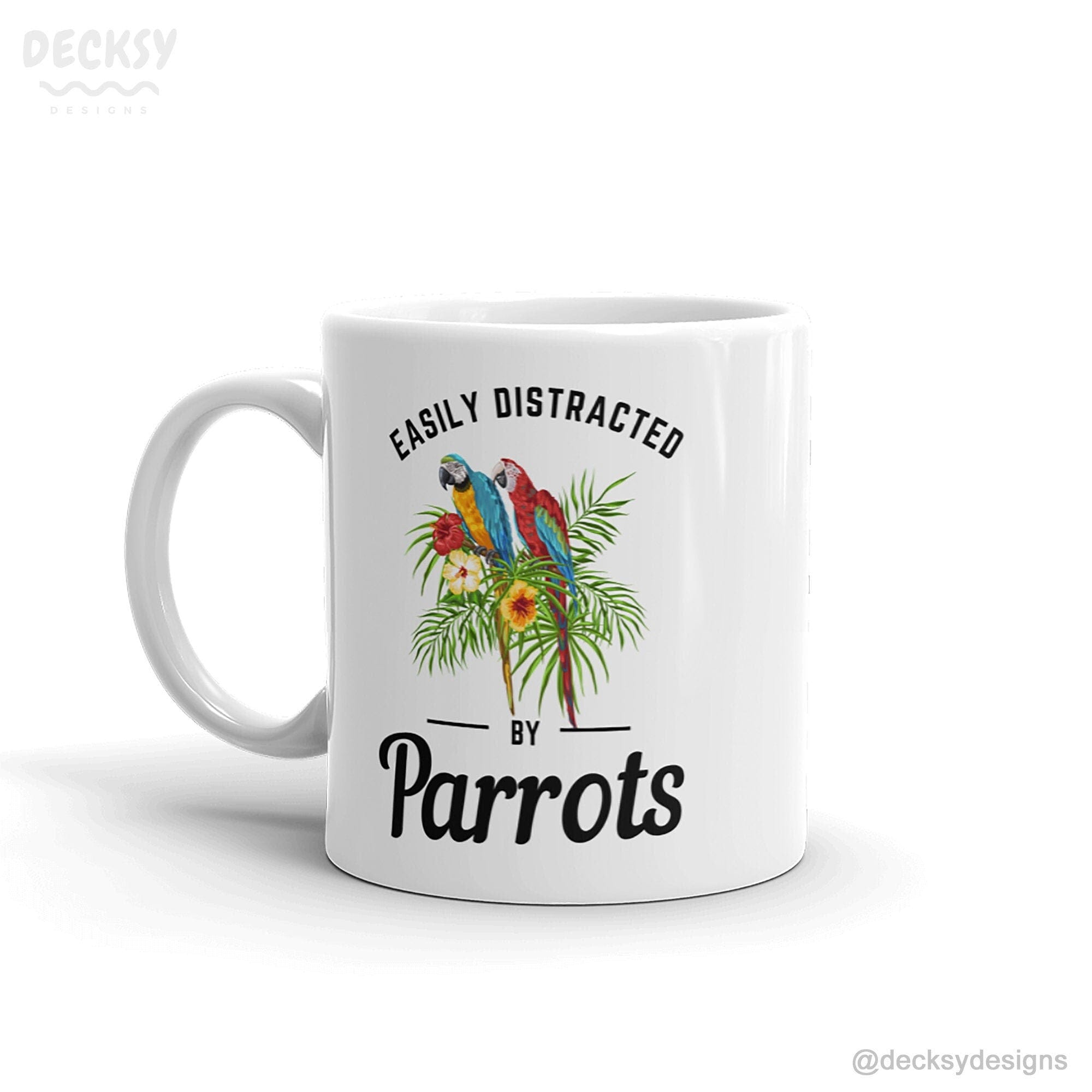 Parrot Lover Gift, Macaw Coffee Mug-Home & Living:Kitchen & Dining:Drink & Barware:Drinkware:Mugs-DecksyDesigns-15 Oz-NO PERSONALISATION-DecksyDesigns