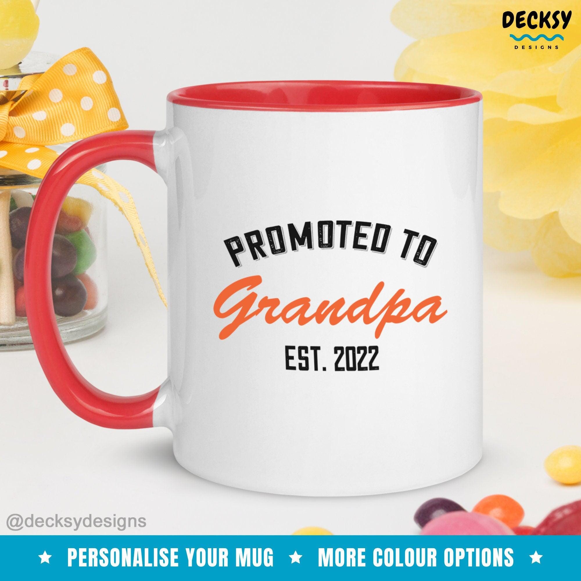 Promoted To Grandpa Gift, Personalised Grandpa Est Mug-Home & Living:Kitchen & Dining:Drink & Barware:Drinkware:Mugs-DecksyDesigns-White Mug 11 oz-NO PERSONALISATION-DecksyDesigns