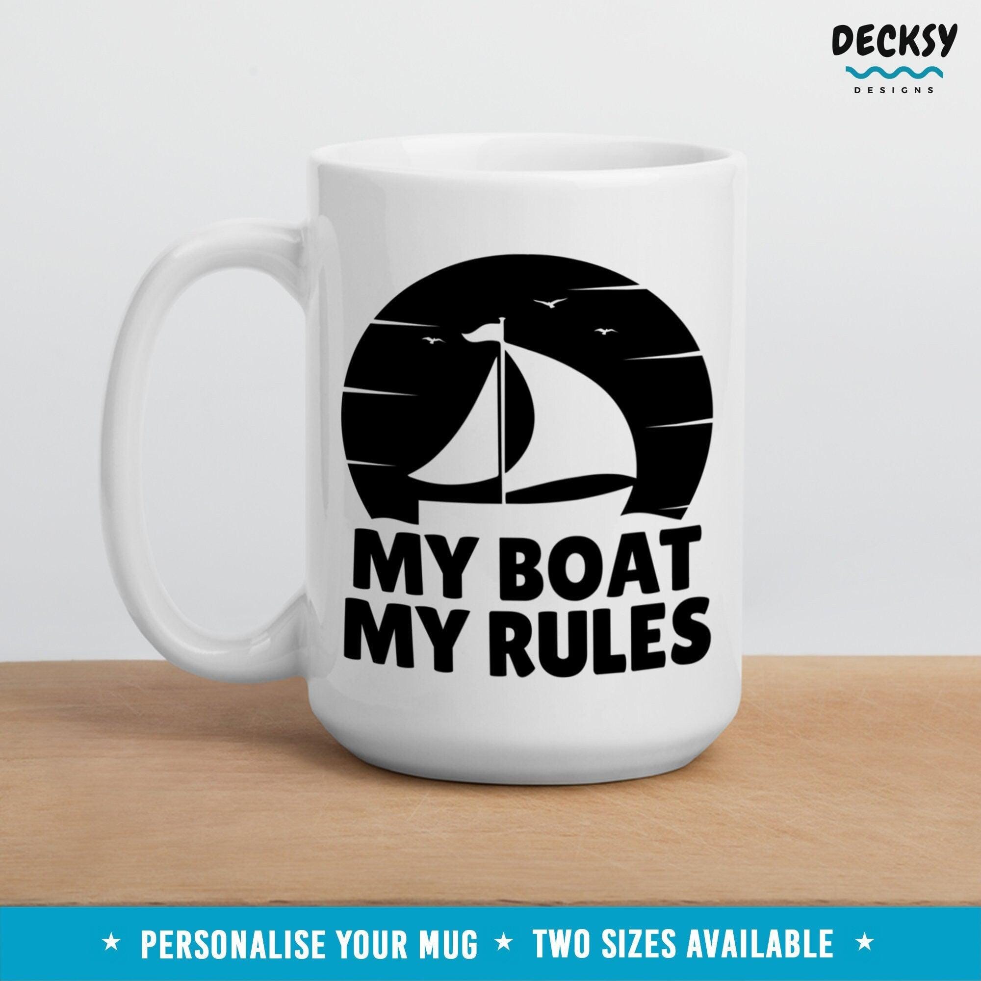 Sailboat Mug, Funny Boat Captain Gift-Home & Living:Kitchen & Dining:Drink & Barware:Drinkware:Mugs-DecksyDesigns-11 Oz-NO PERSONALISATION-DecksyDesigns