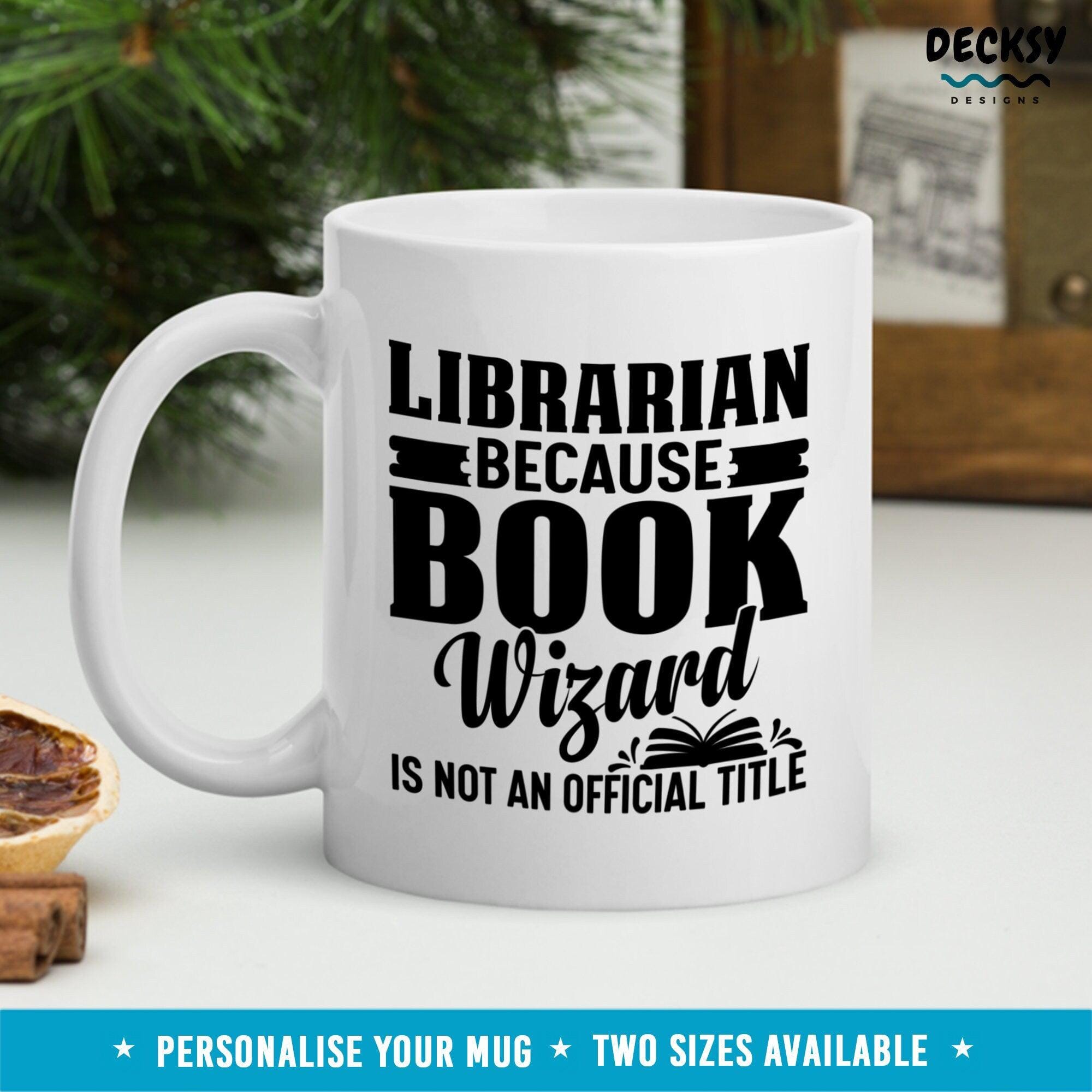 School Librarian Mug Gift, Custom Library Coffee Mug-Home & Living:Kitchen & Dining:Drink & Barware:Drinkware:Mugs-DecksyDesigns-11 Oz-NO PERSONALISATION-DecksyDesigns