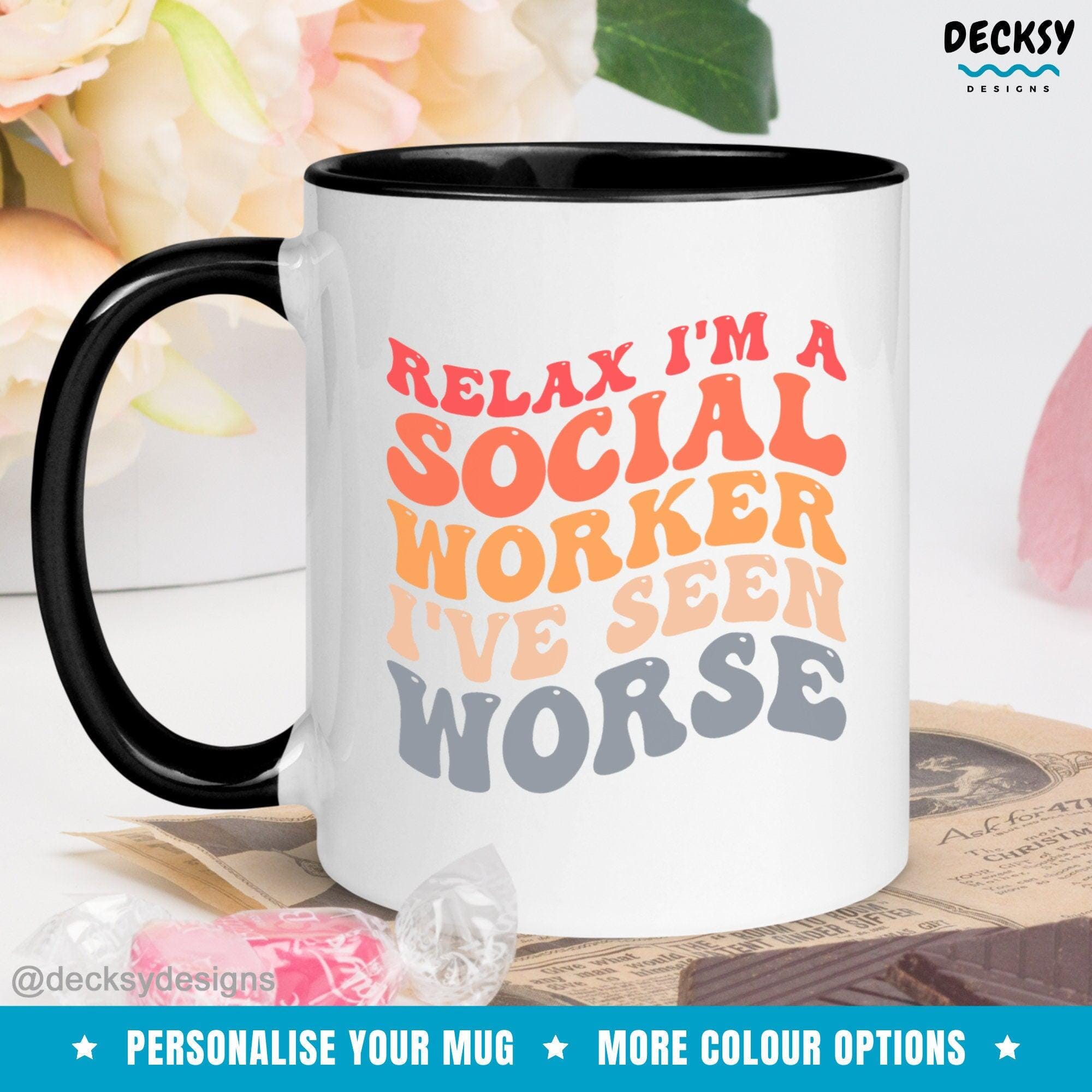 Social Worker Gift, Personalised Social Work Coffee Mug-Home & Living:Kitchen & Dining:Drink & Barware:Drinkware:Mugs-DecksyDesigns-White Mug 11 oz-NO PERSONALISATION-DecksyDesigns